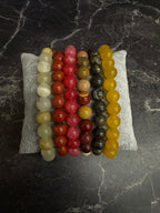 Polished Gemstone Bead Bracelet Collection