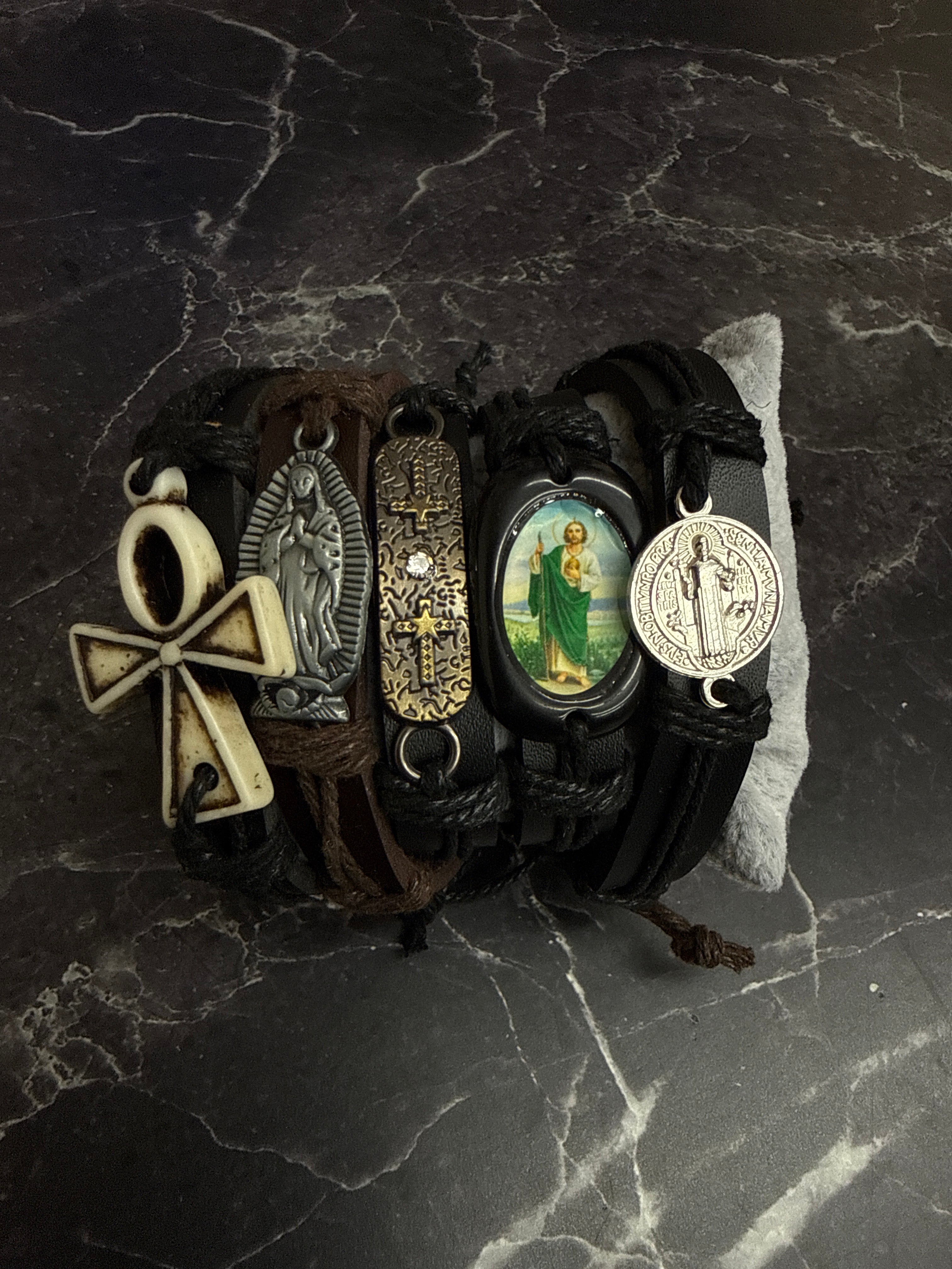 Spiritual Leather Protection Bracelets (Multiple Designs Available) For Men