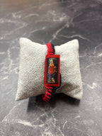 Santa Muerte Protection Macrame Bracelet (Red/Black & Pink Options)