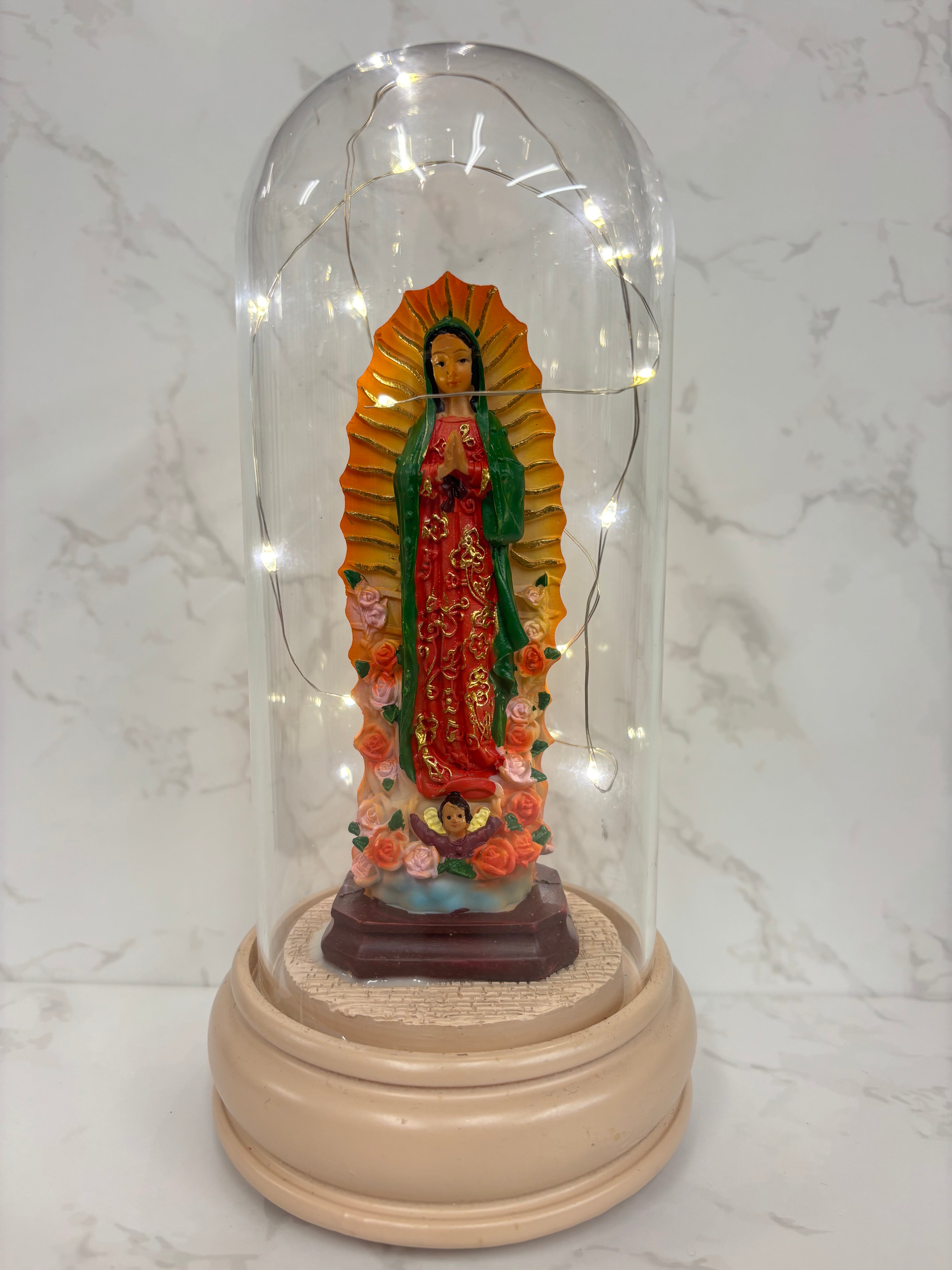 8 “ Virgen de Guadalupe Light Dome – Spiritual Protection & Devotional Display ✨💫
