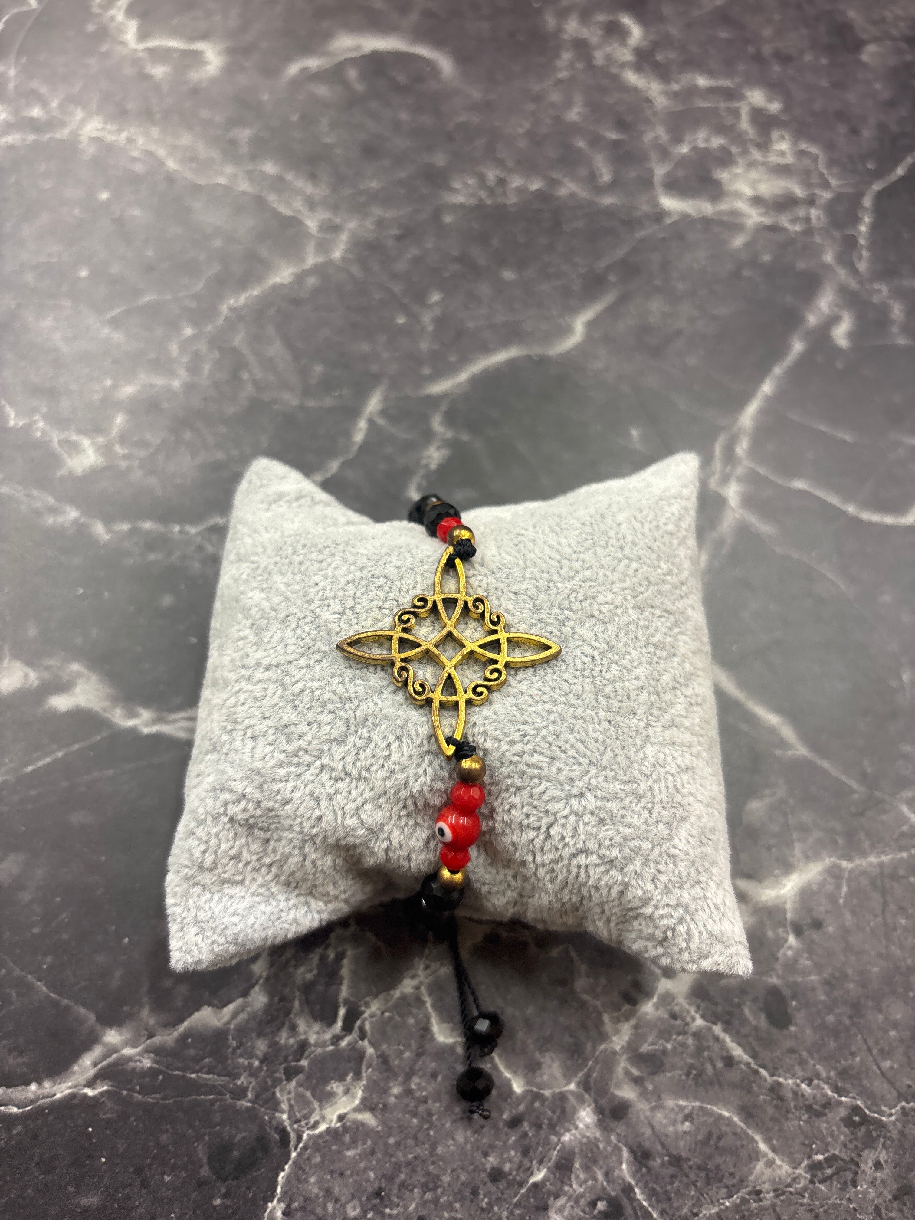 Reversible Witches Knot Gold Charm Protection Bracelet