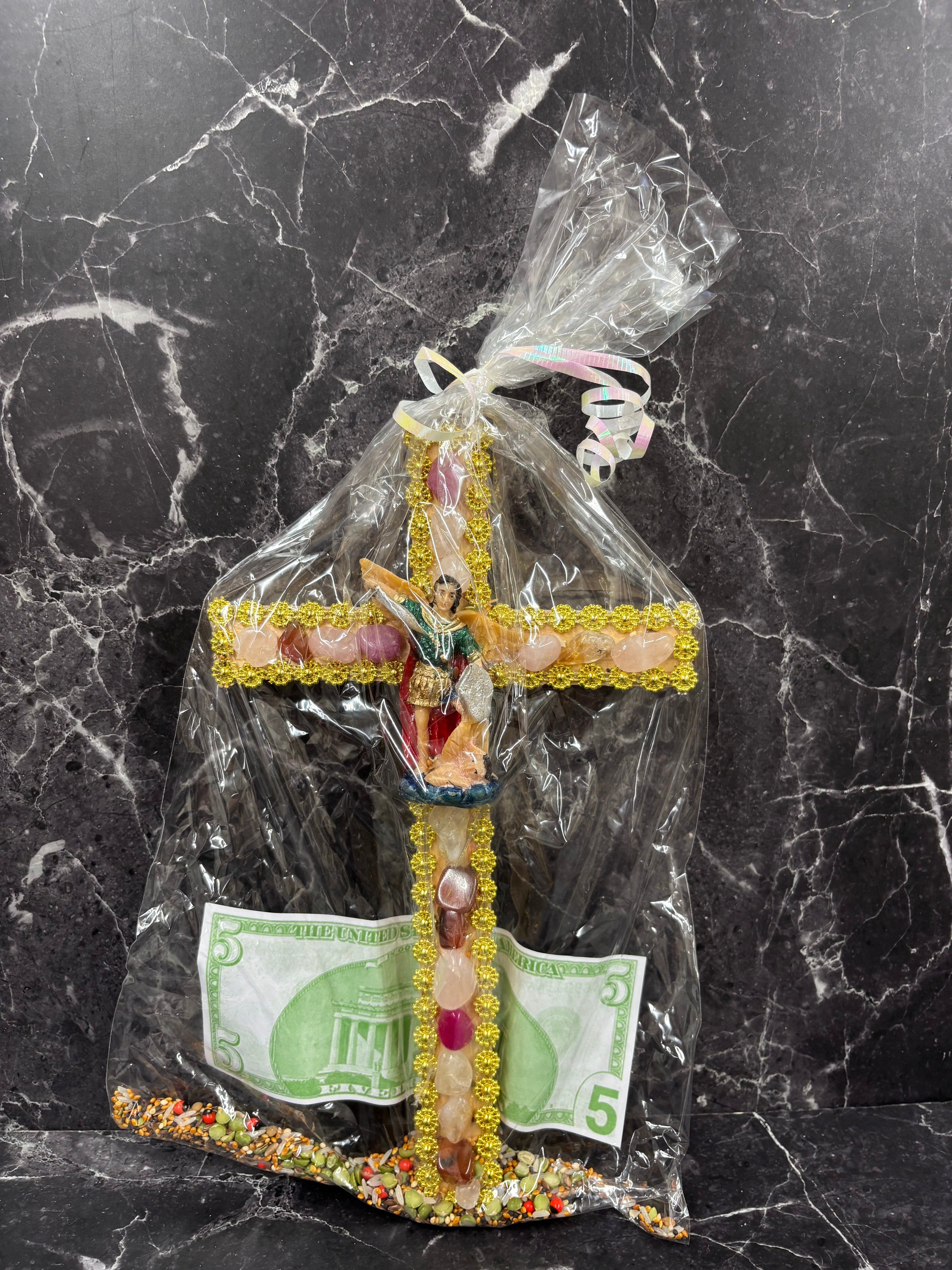 Saint Michael Cross with Semillas de la Abundancia