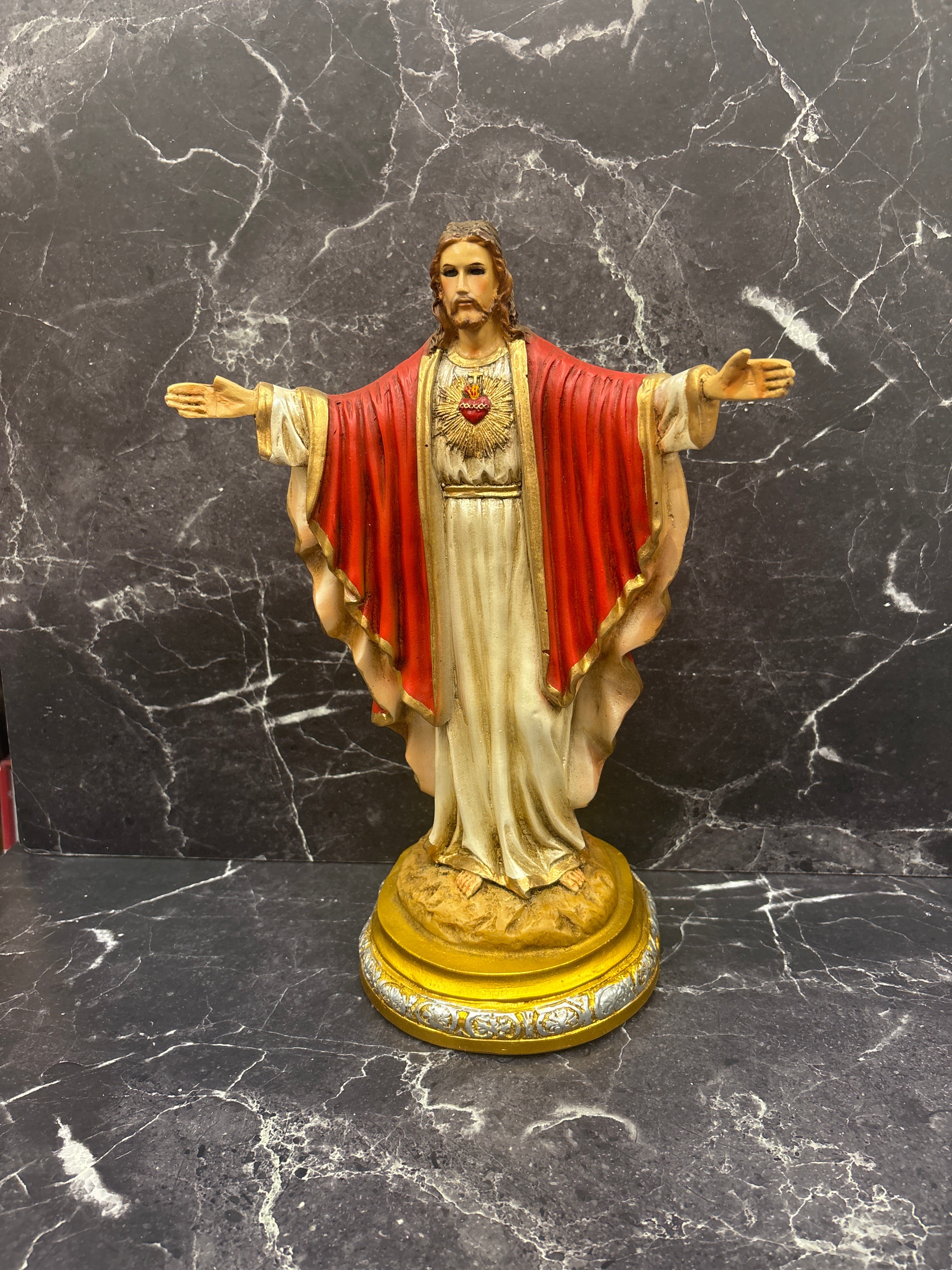 Sacred Heart of Jesus Statue – Blessings, Protection & Divine Mercy (12")