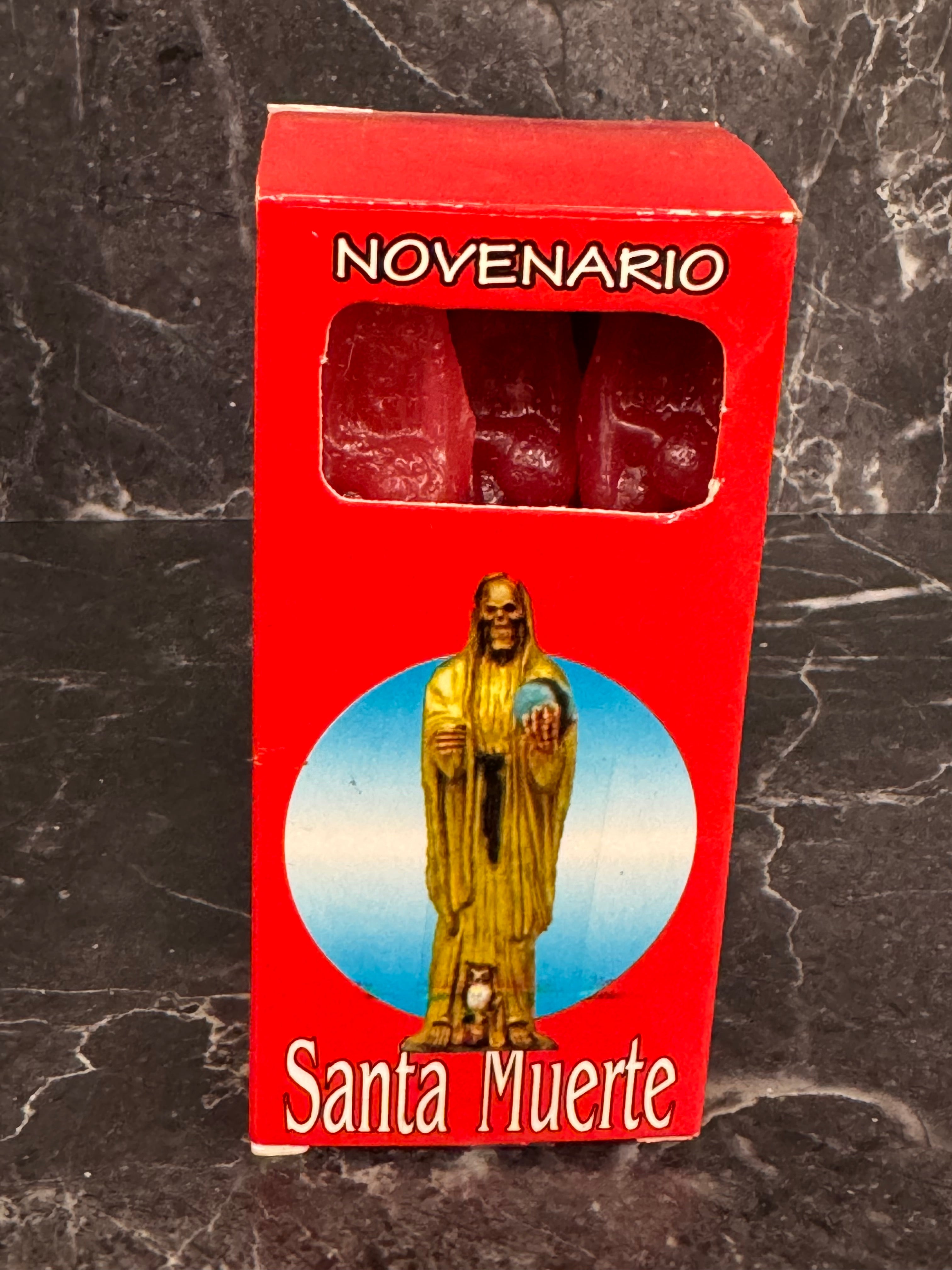 Santa Muerte Novenario Candle Statue – 9-Day Ritual Candles (Multiple Colors)