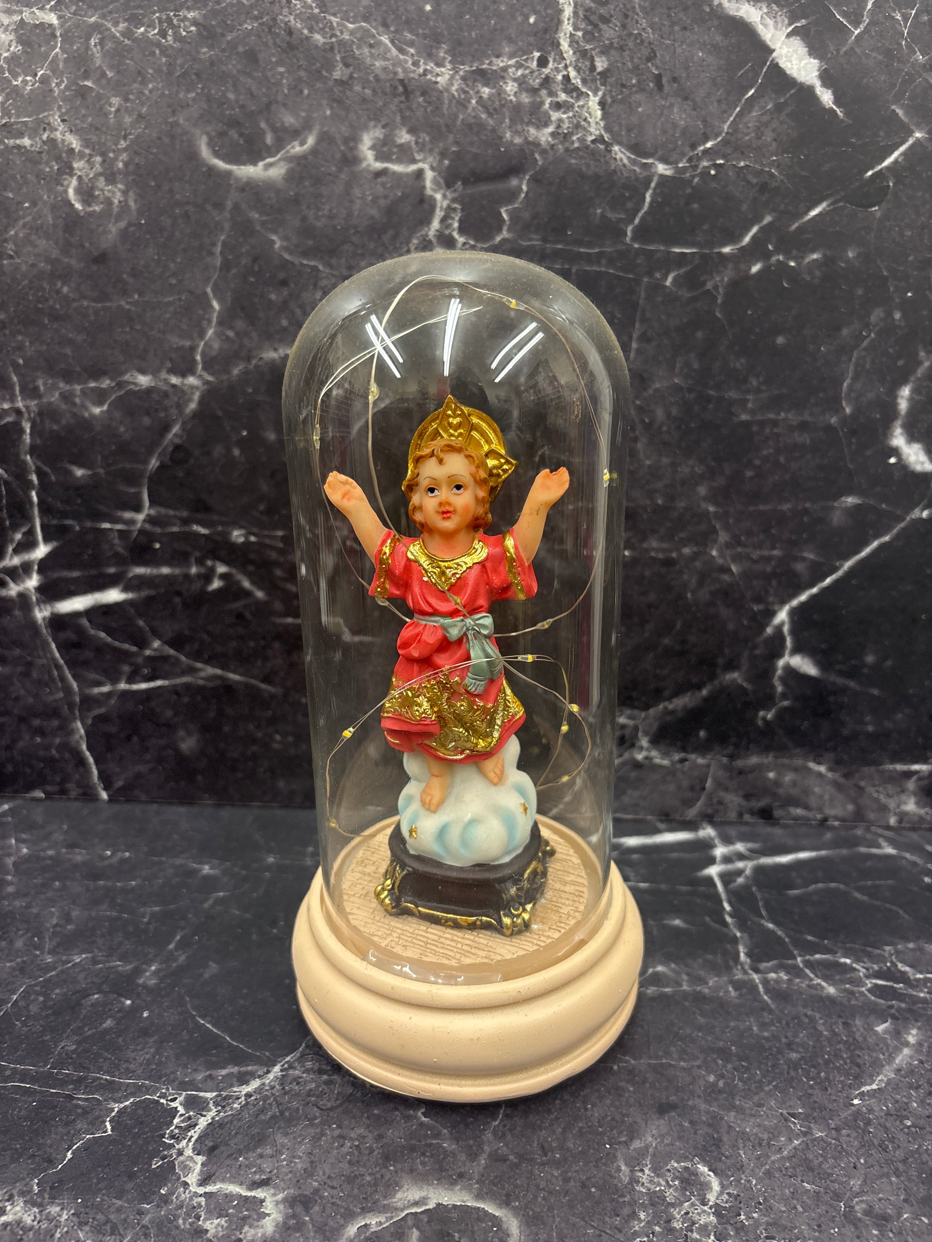 Divino Niño Jesús Glass Dome Statue 6"