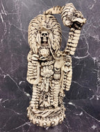 Santa Muerte Aztec Warrior Statues – Bone & Color Variants (12”)