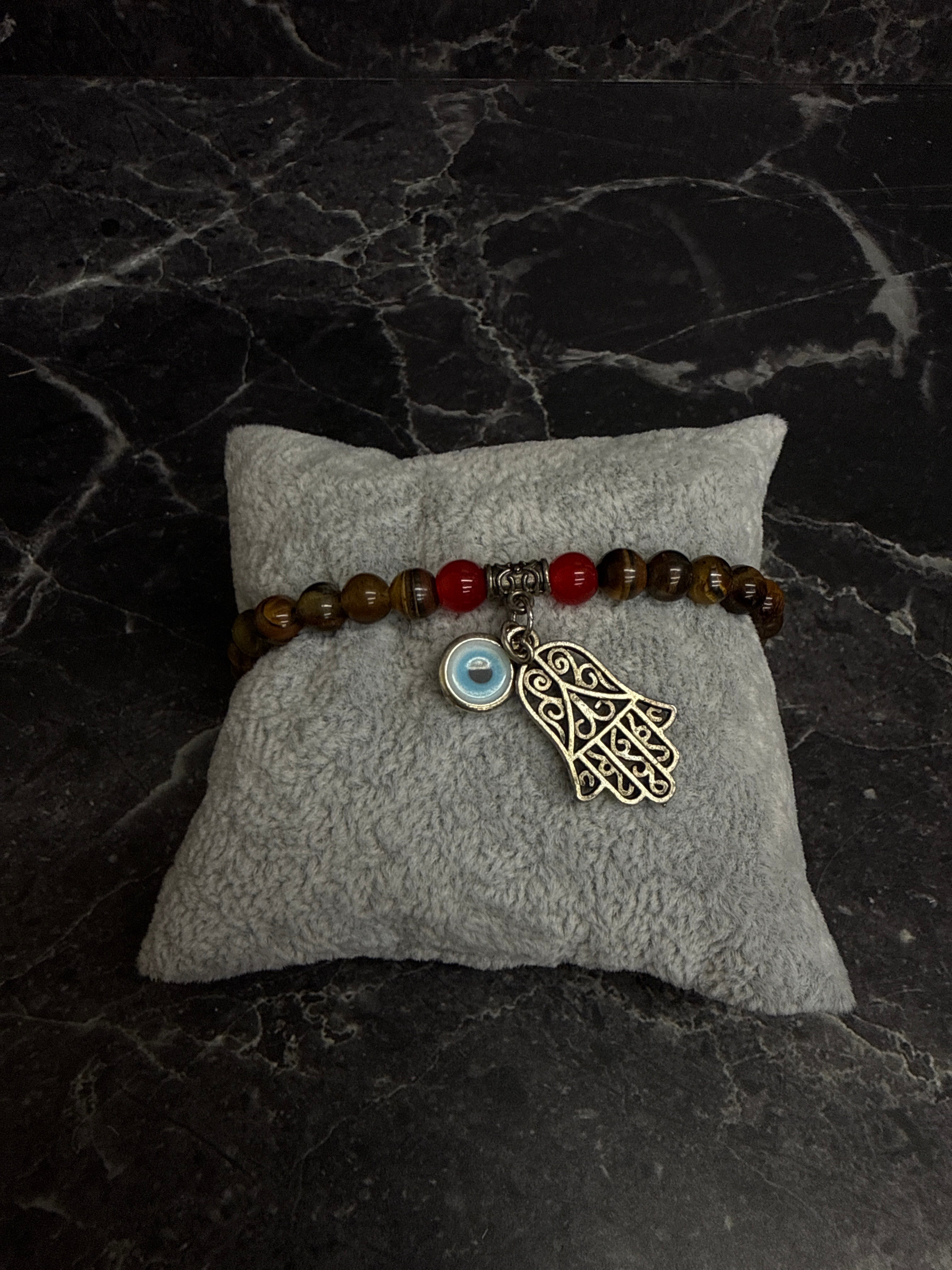 Tiger’s Eye Hamsa Protection Bracelet