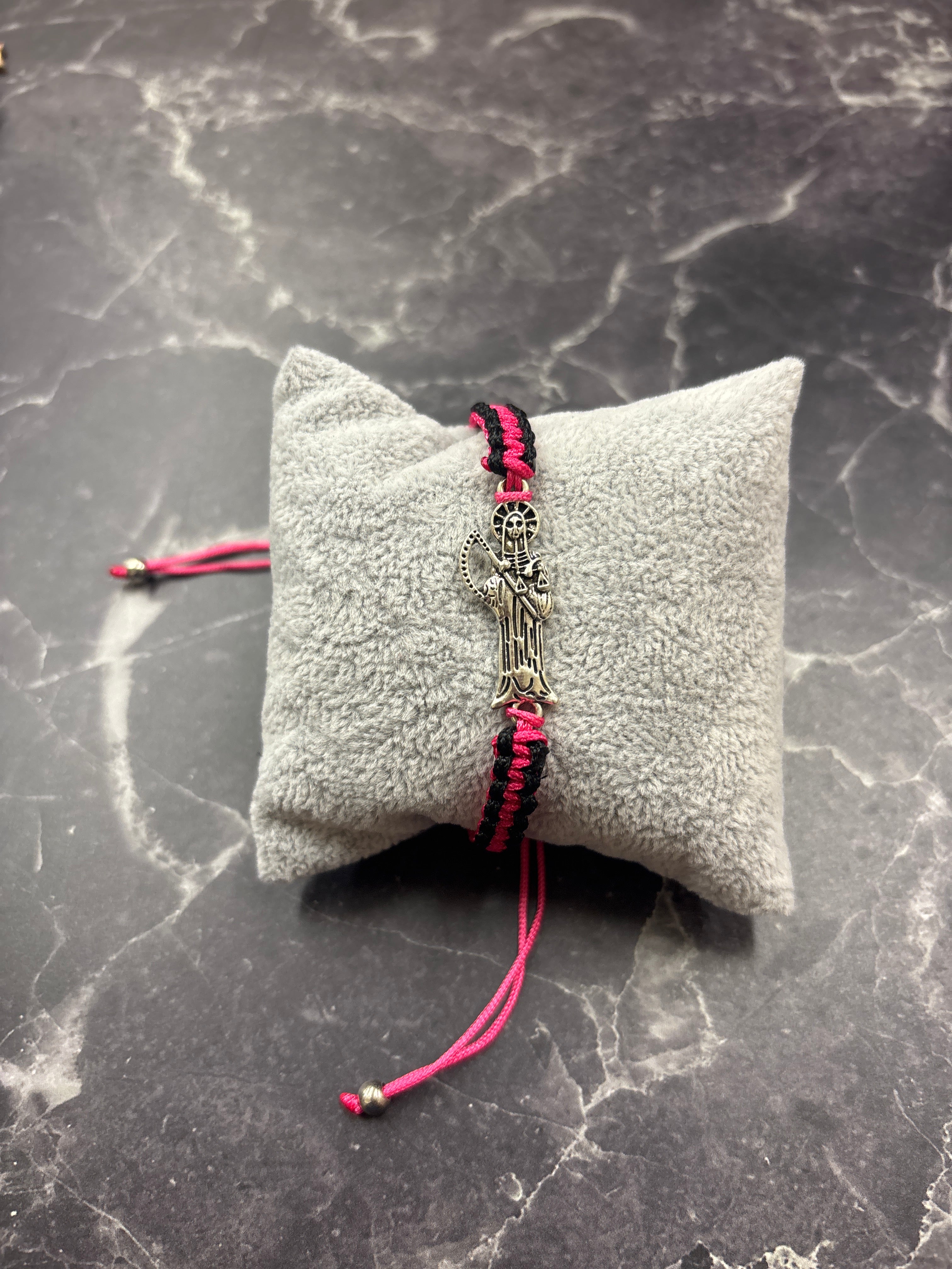 Santa Muerte Macrame Protection Bracelet