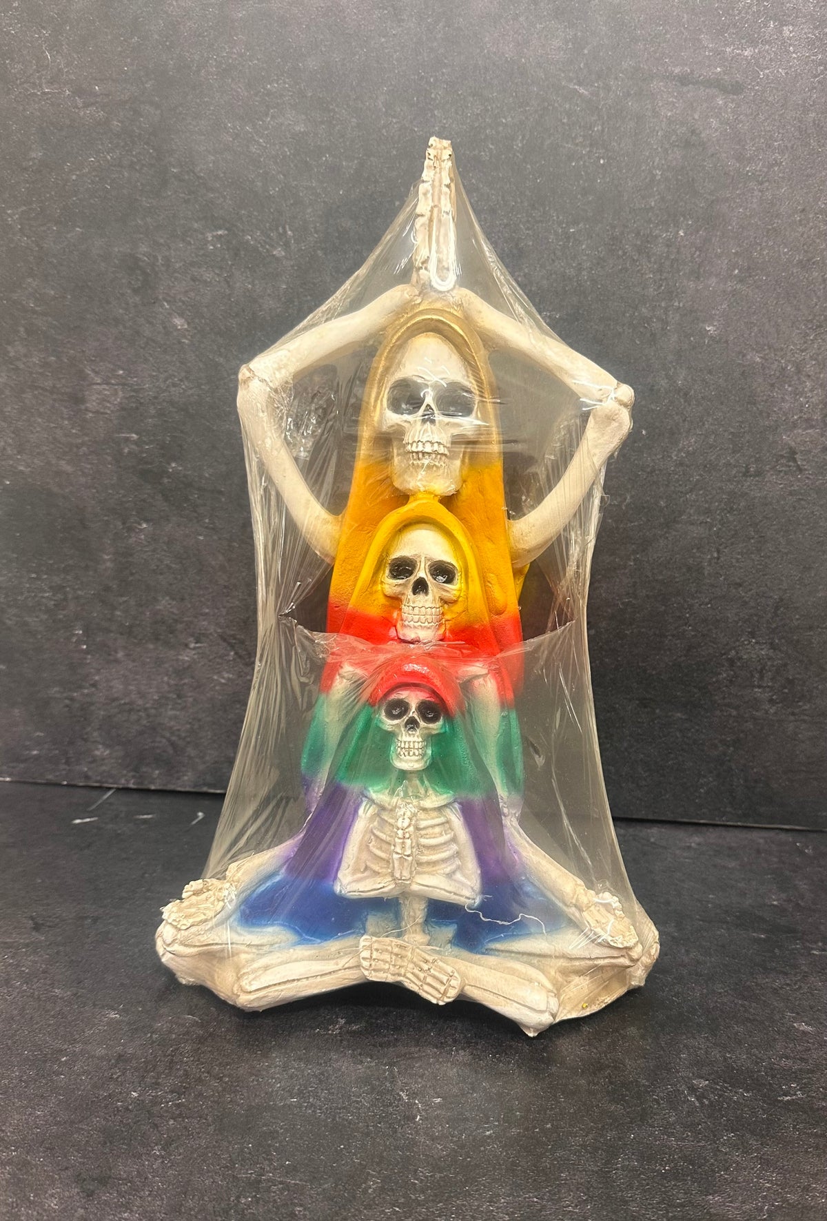 7 Potencias Santa Muerte Stacked Yoga Statue