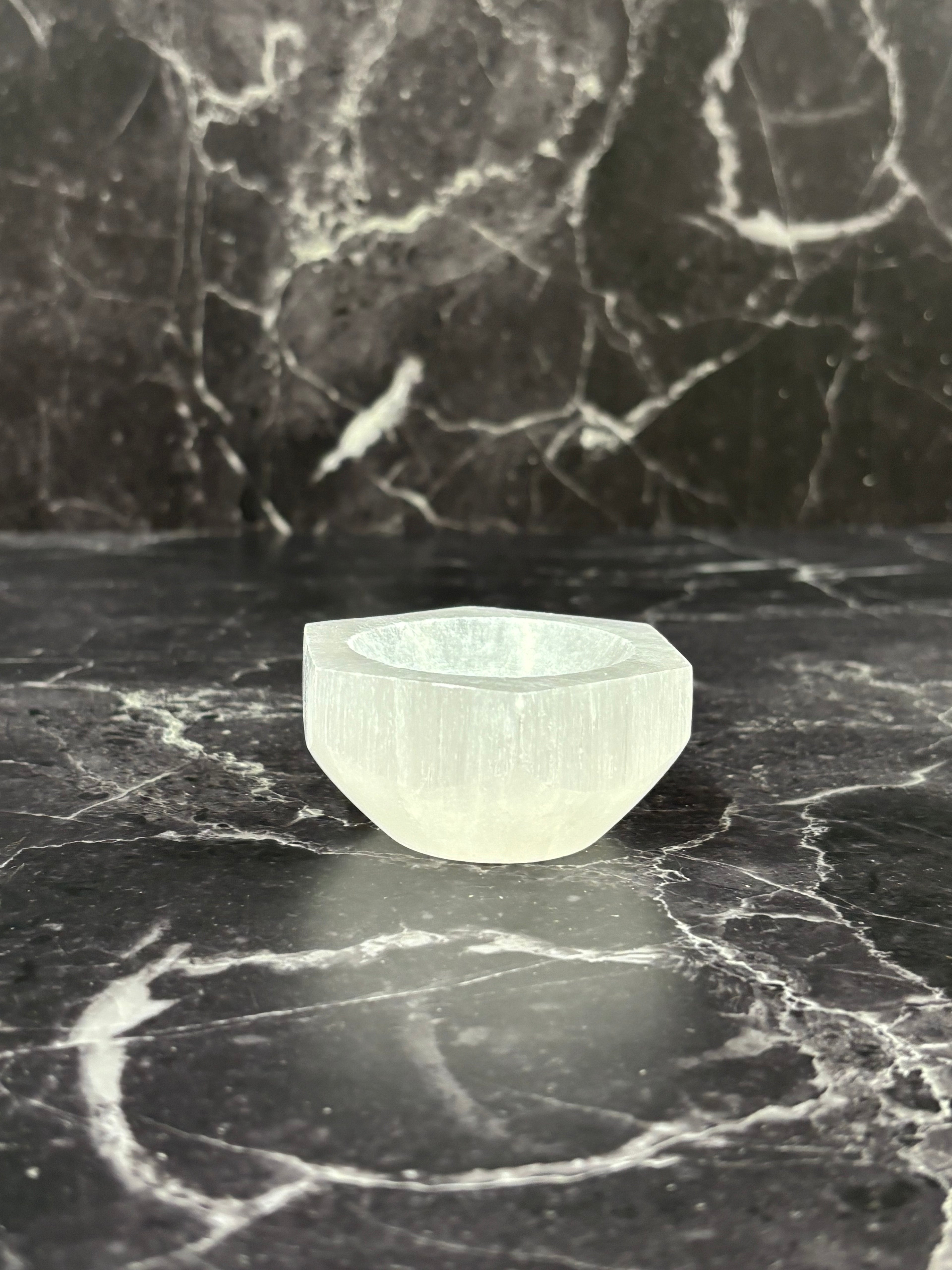 Hexagonal Selenite Crystal Charging Bowl