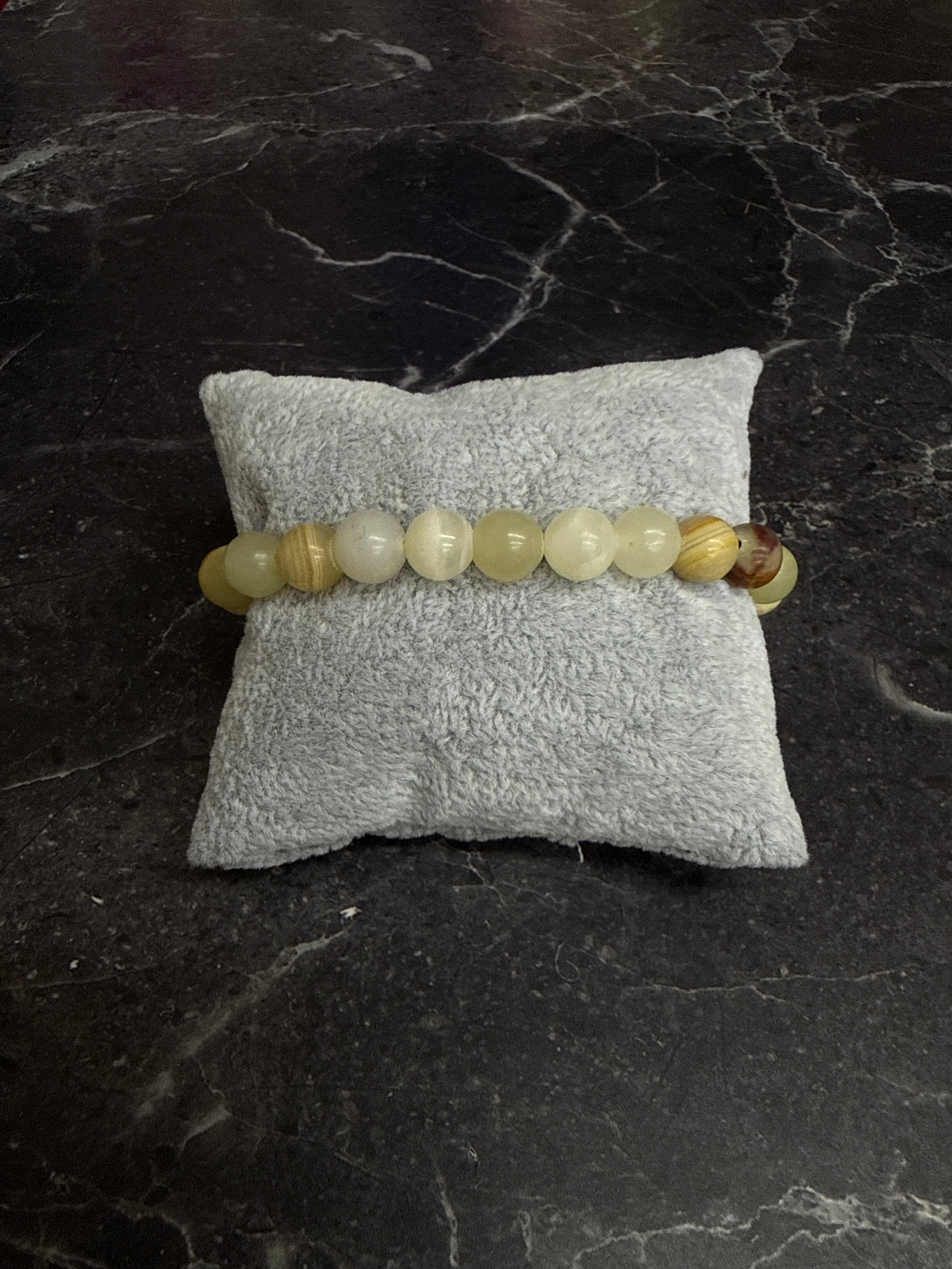 Polished Gemstone Bead Bracelet Collection