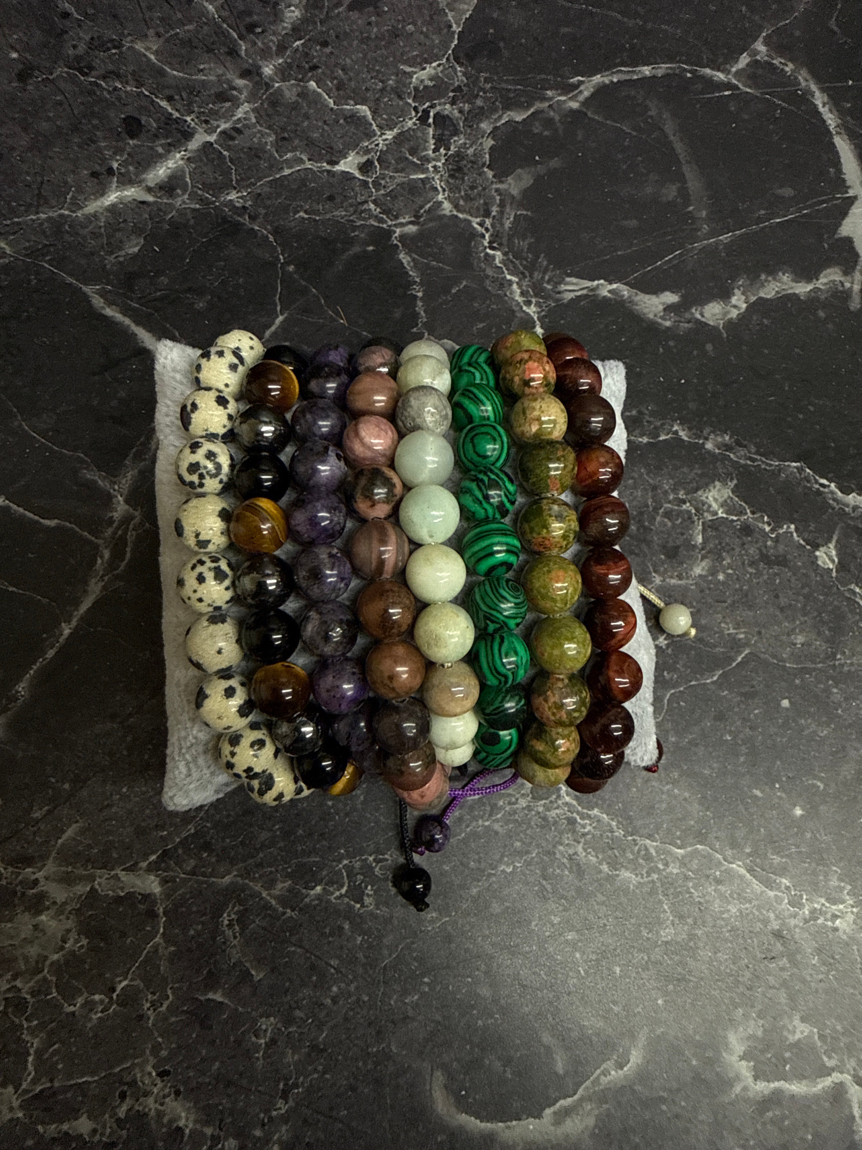Natural Gemstone Bead Bracelet Collection