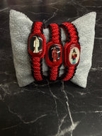 Reversible Santa Muerte Woven Bracelet