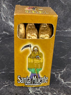 Santa Muerte Novenario Candle Statue – 9-Day Ritual Candles (Multiple Colors)