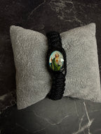 San Judas Tadeo Braided Protection Bracelet (Black & Red Options)
