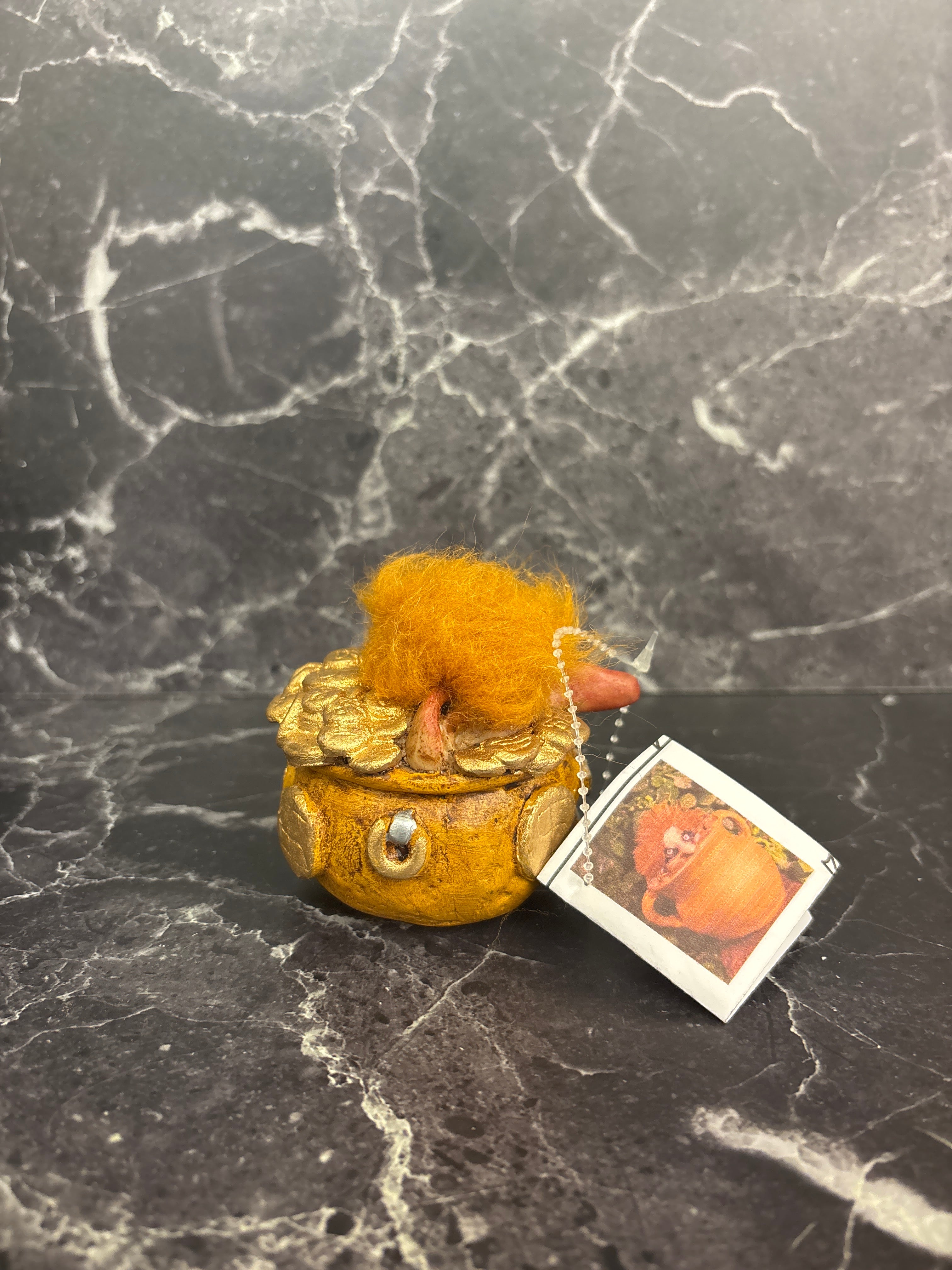 Handmade Troll Pot Figurine – Good Luck & Whimsy Charm 🍀✨