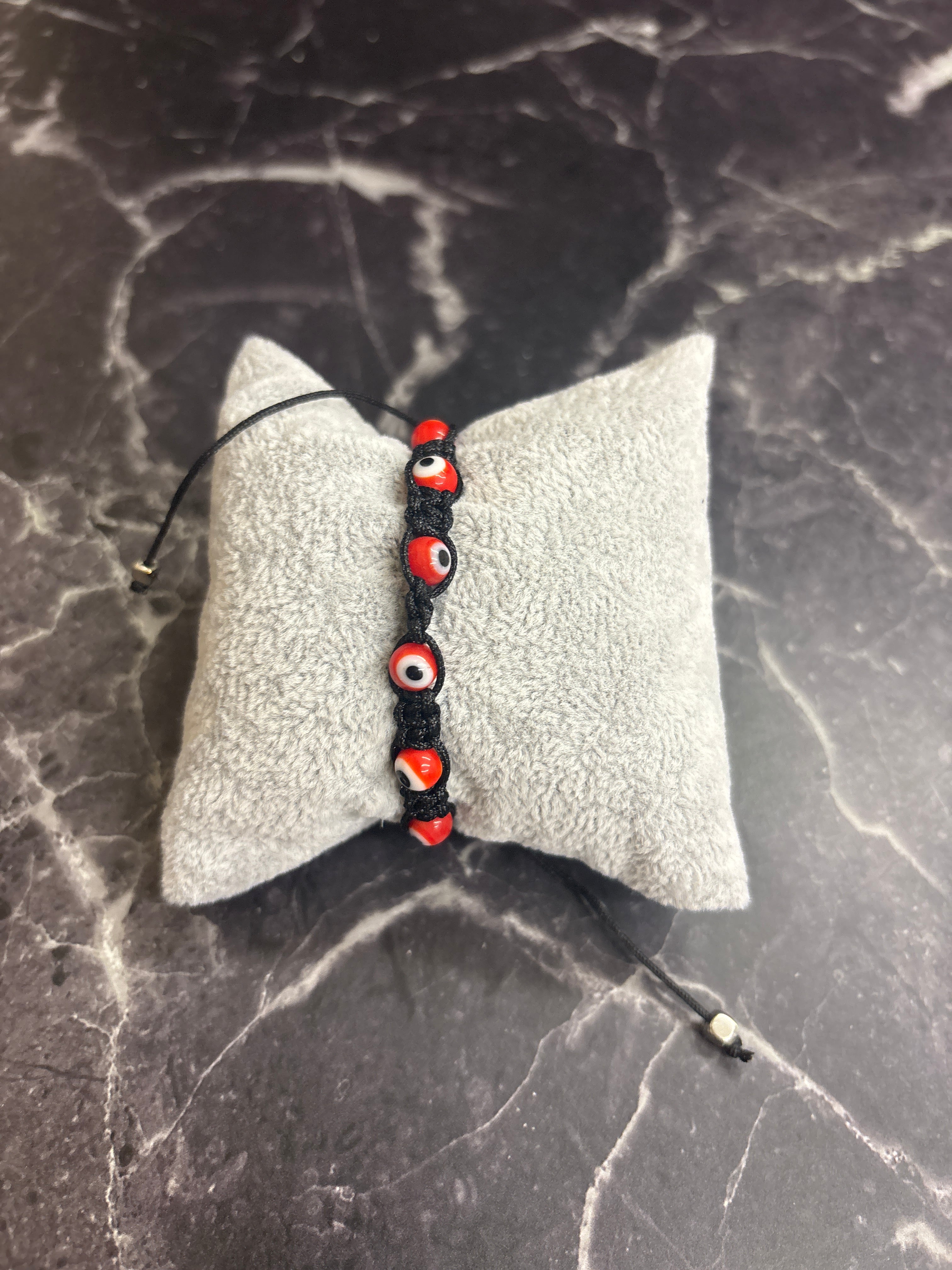 Red & Black Evil Eye Protection Macrame Bracelets