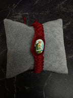 San Judas Tadeo Braided Protection Bracelet (Black & Red Options)