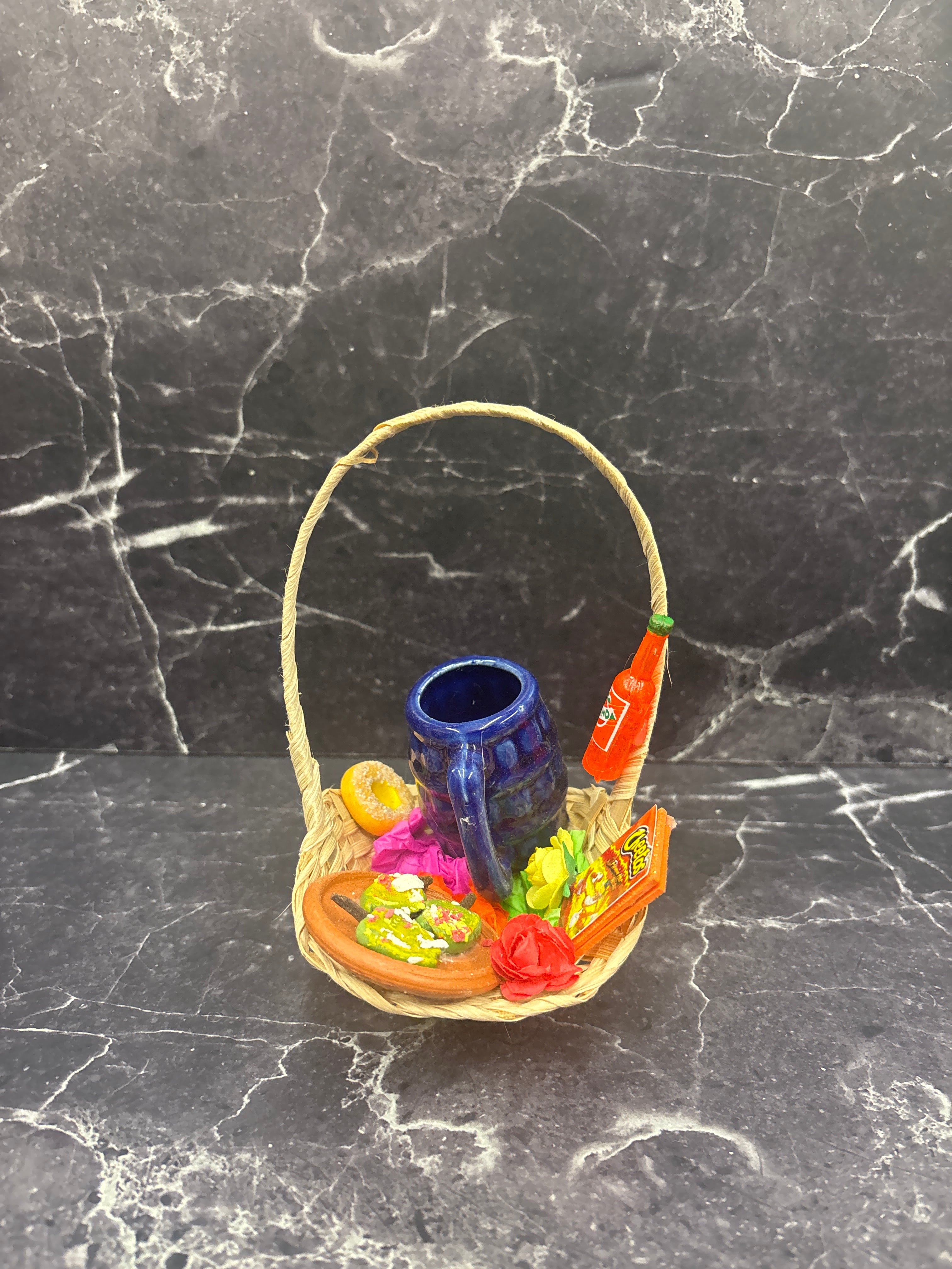 Mini Canasta Mexicana Artesanal – Bebidas & Antojitos Decorativos