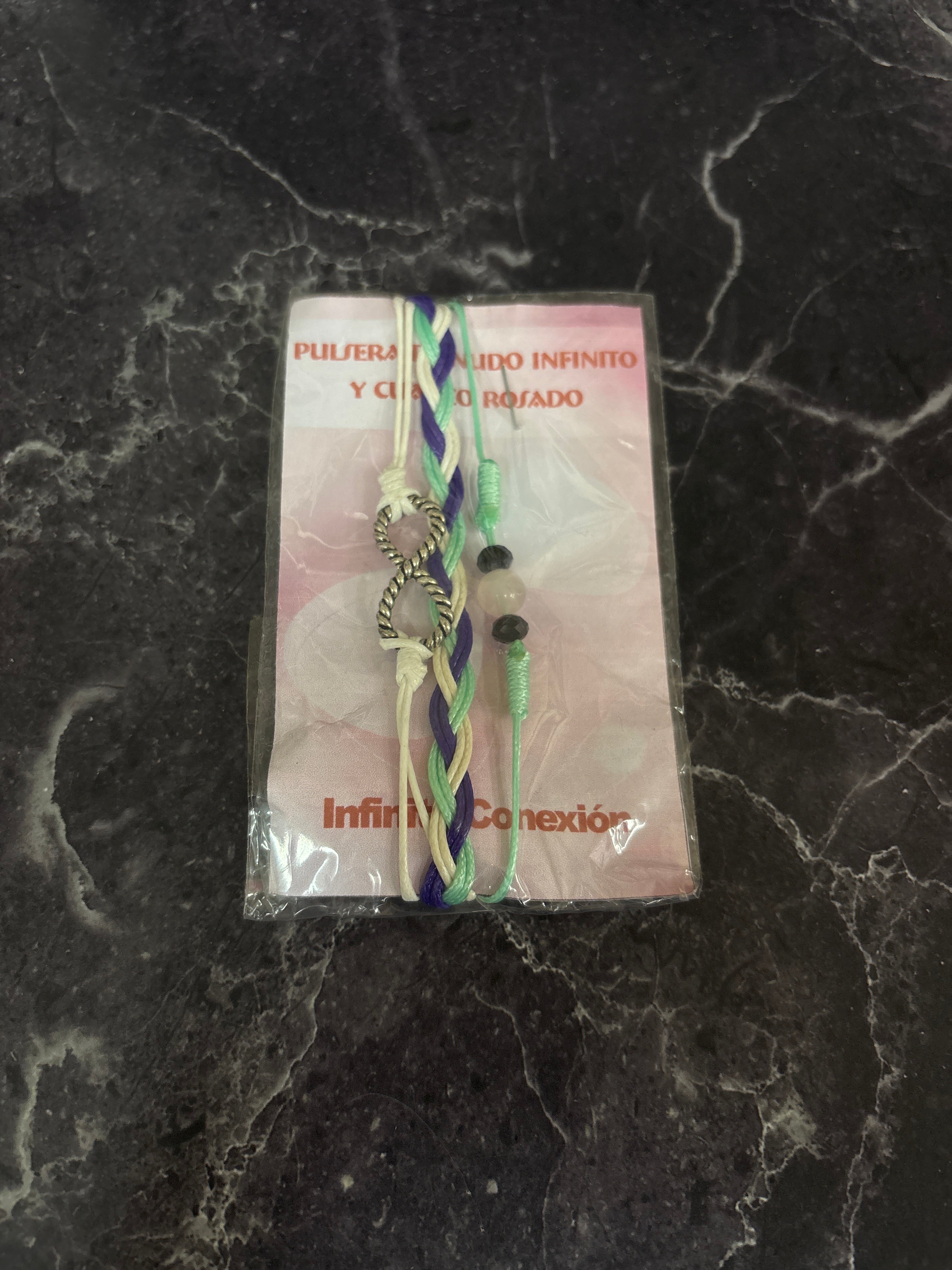 Infinity Braid Bracelet with Rose Quartz