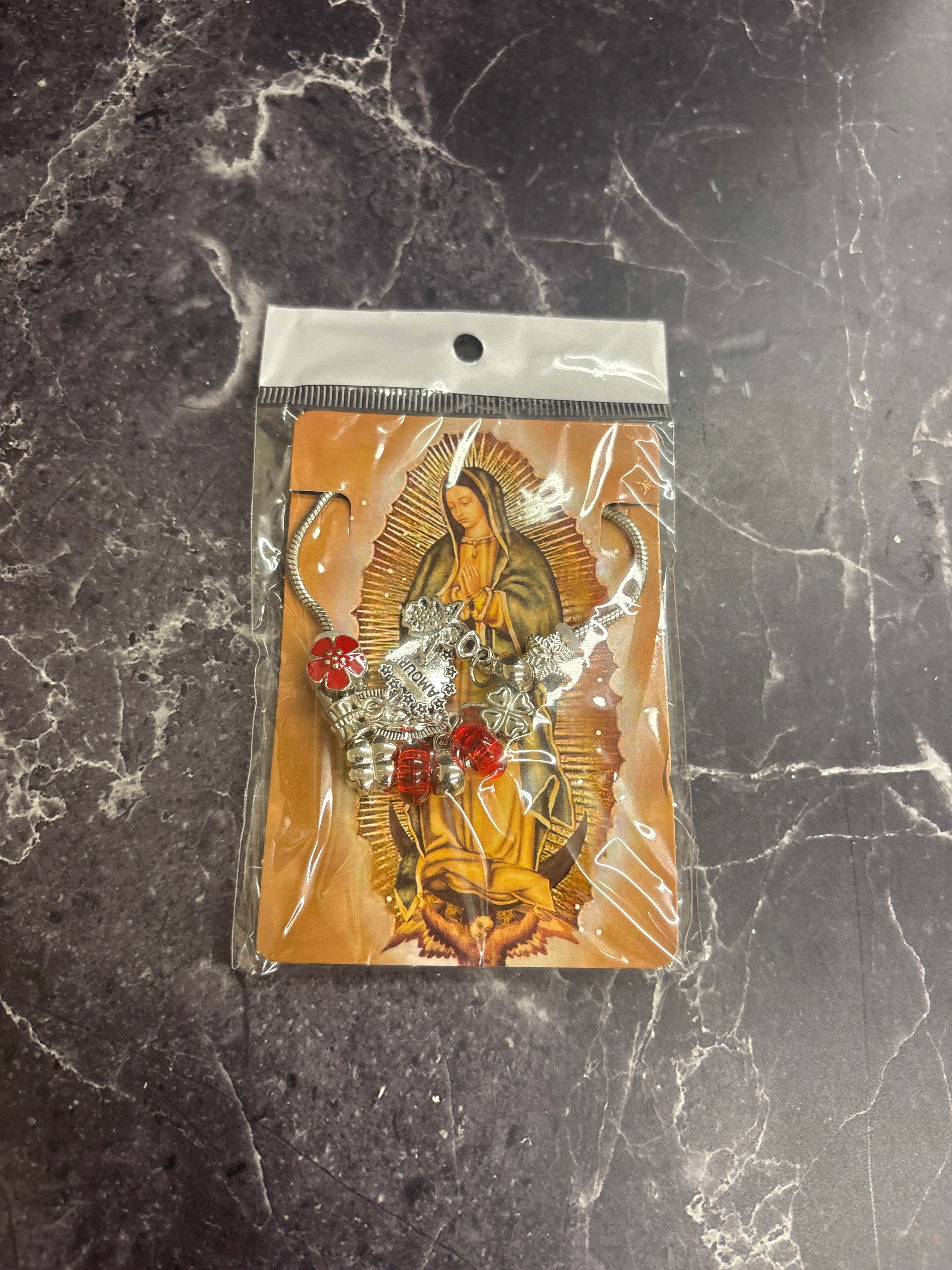 Virgen de Guadalupe Blessings & Protection Charm Bracelet (Red Edition)