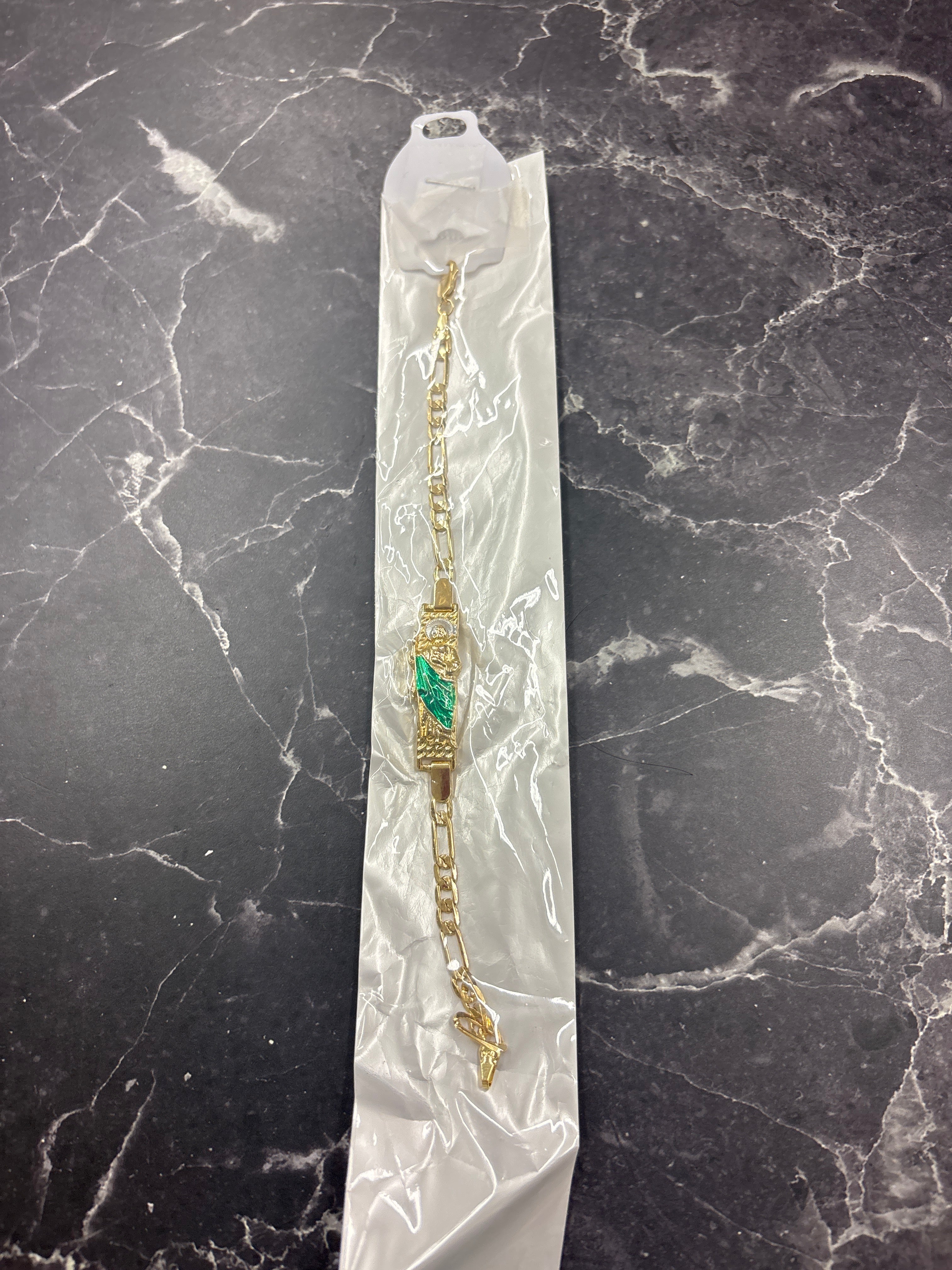 Gold LaminatedSan Judas Tadeo Chain Bracelet
