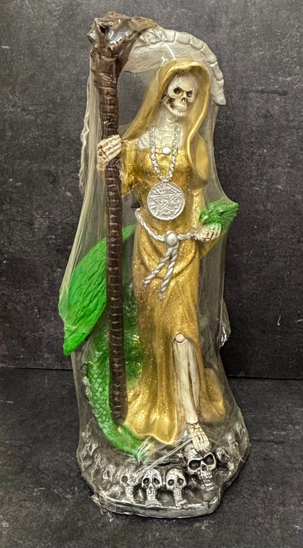 Santa Muerte Statue with/ Dragon