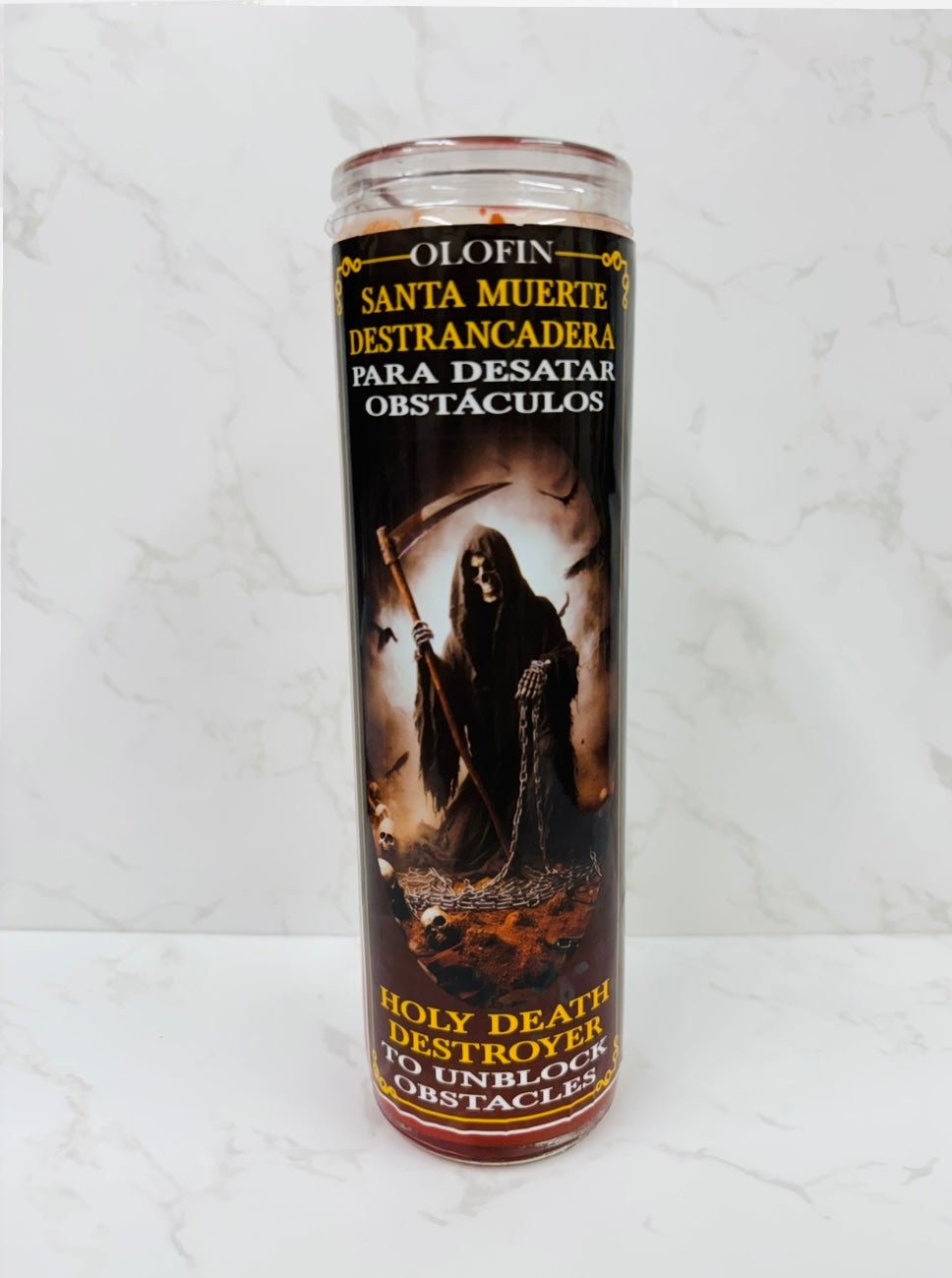 Olofin Santa Muerte Destrancadera Candle – Holy Death to Reverse Any Damage