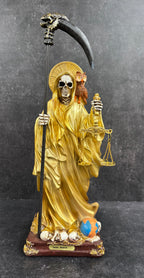 12" Santa Muerte Statue – Justice & Balance (Black, White, Red & Gold Variants)