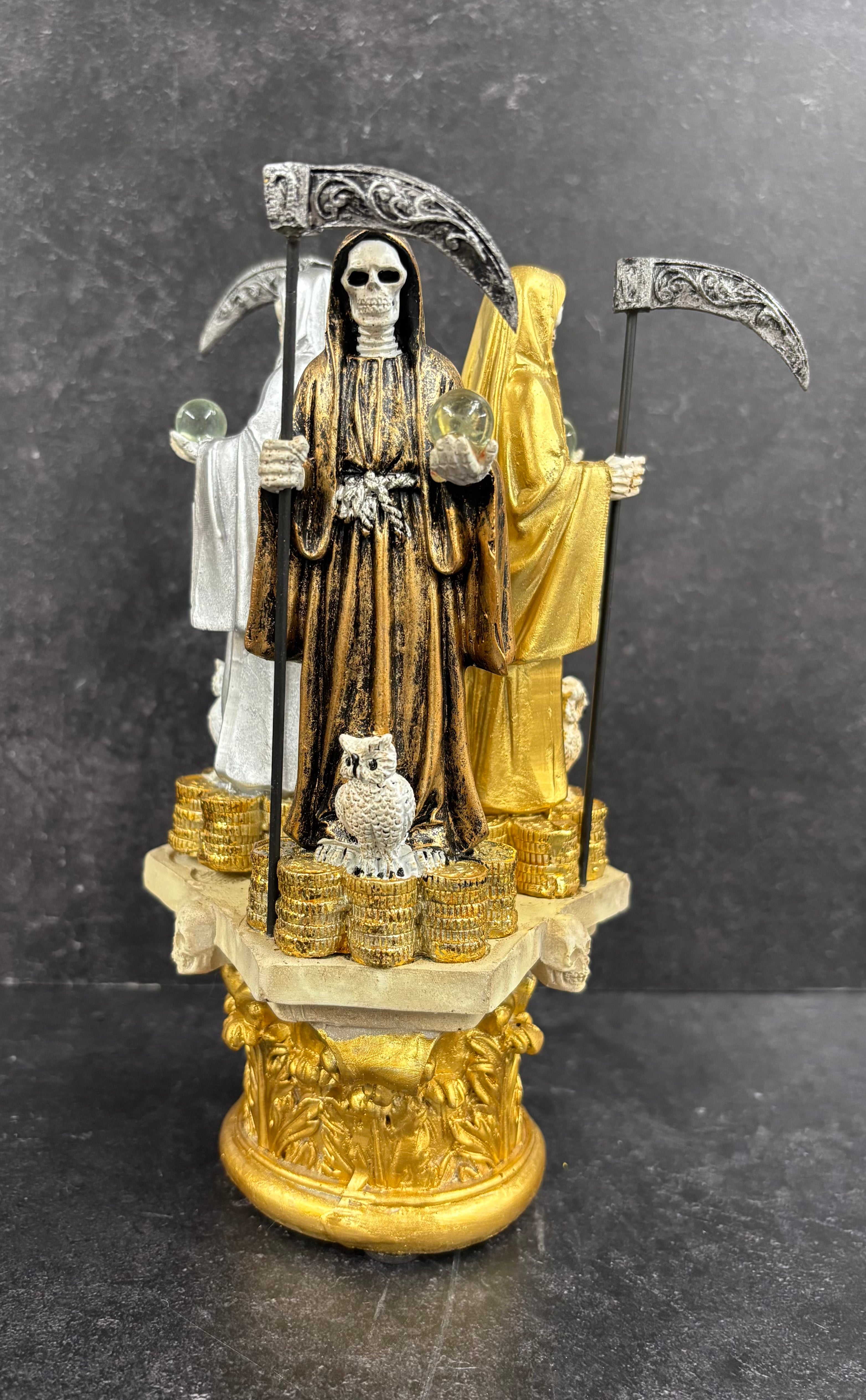8" - 3 Color Santa Muerte Money Statue Statues