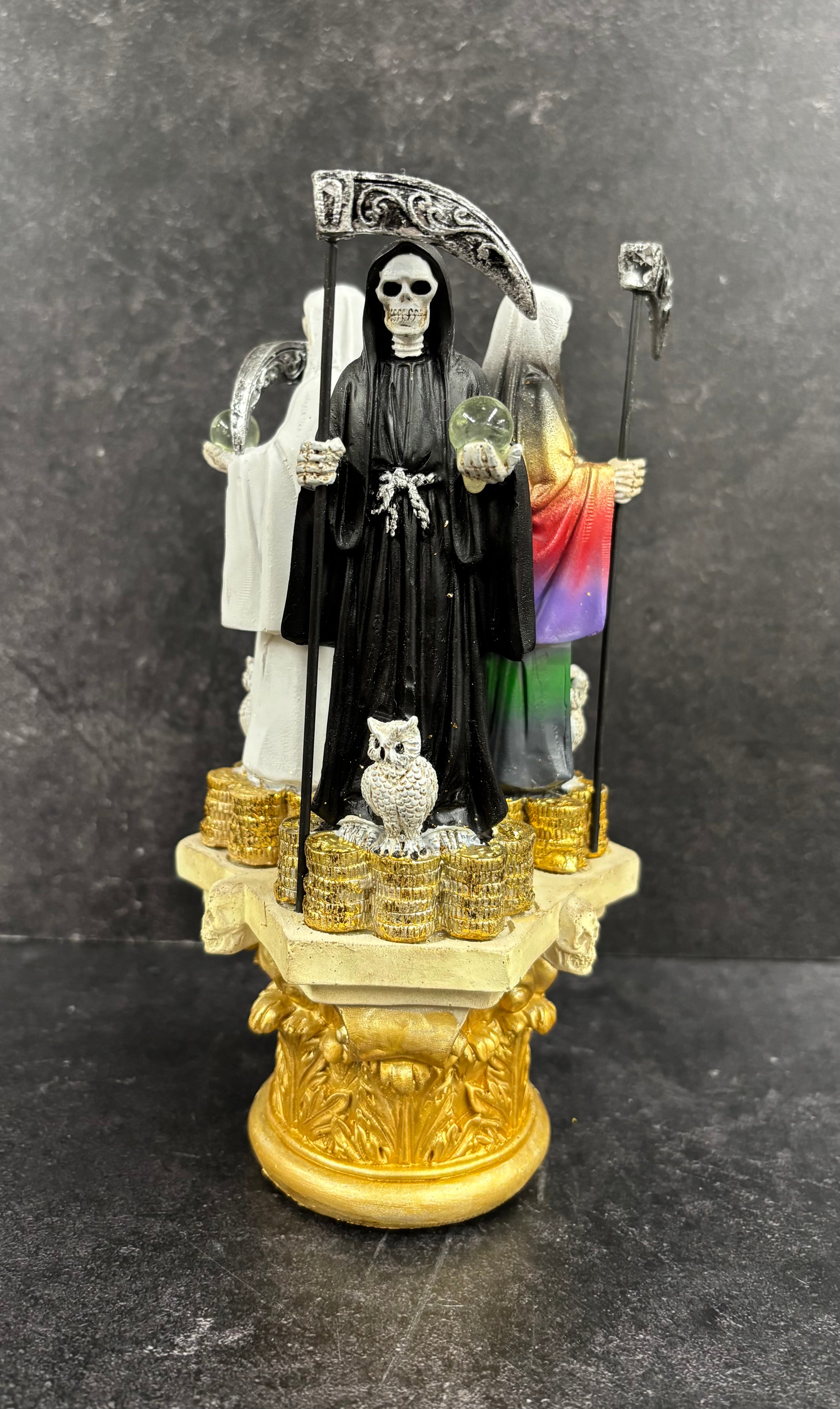 8" - 3 Color Santa Muerte Money Statue Statues