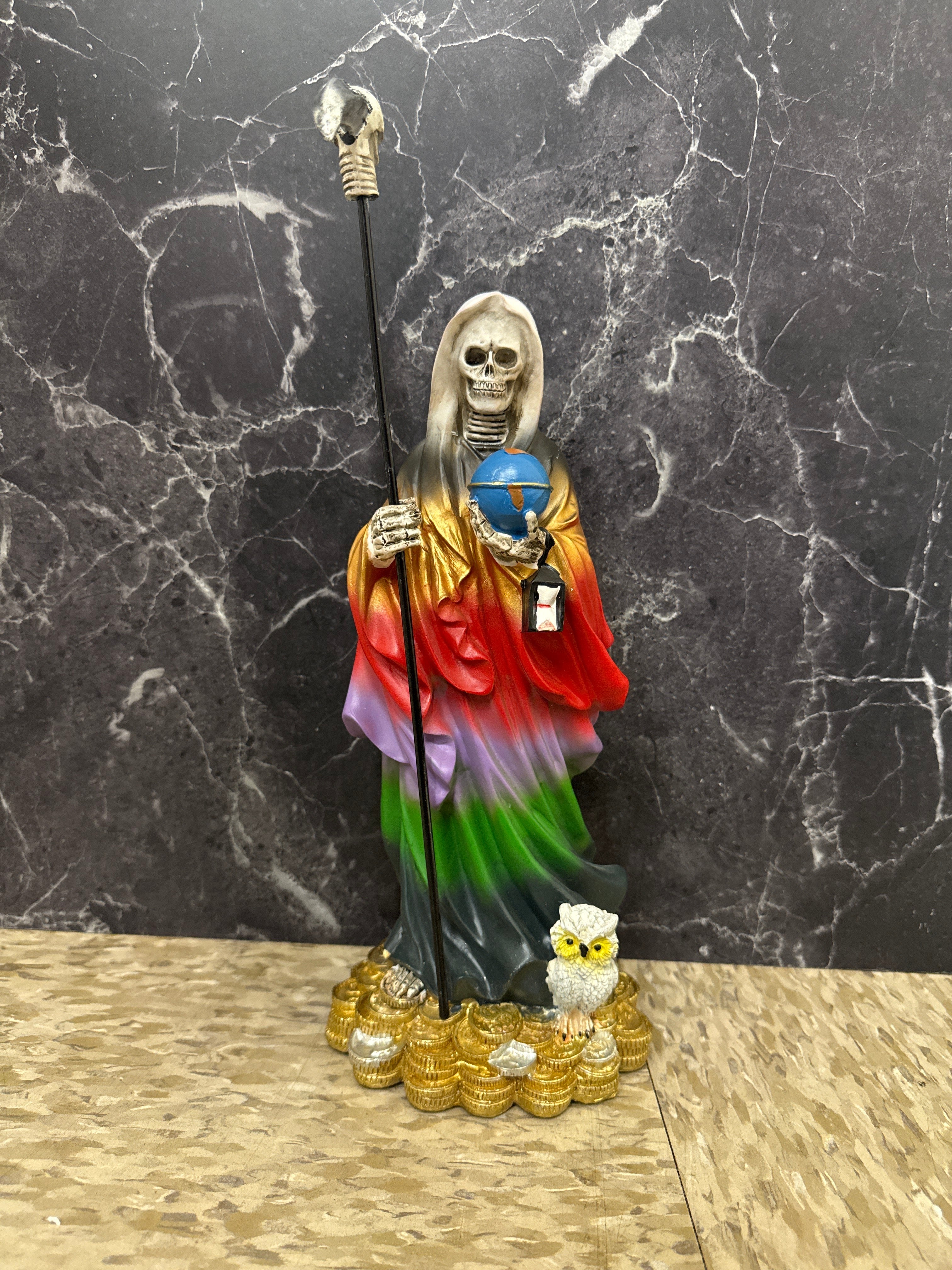 11”5 Santa Muerte Seven Color Statue