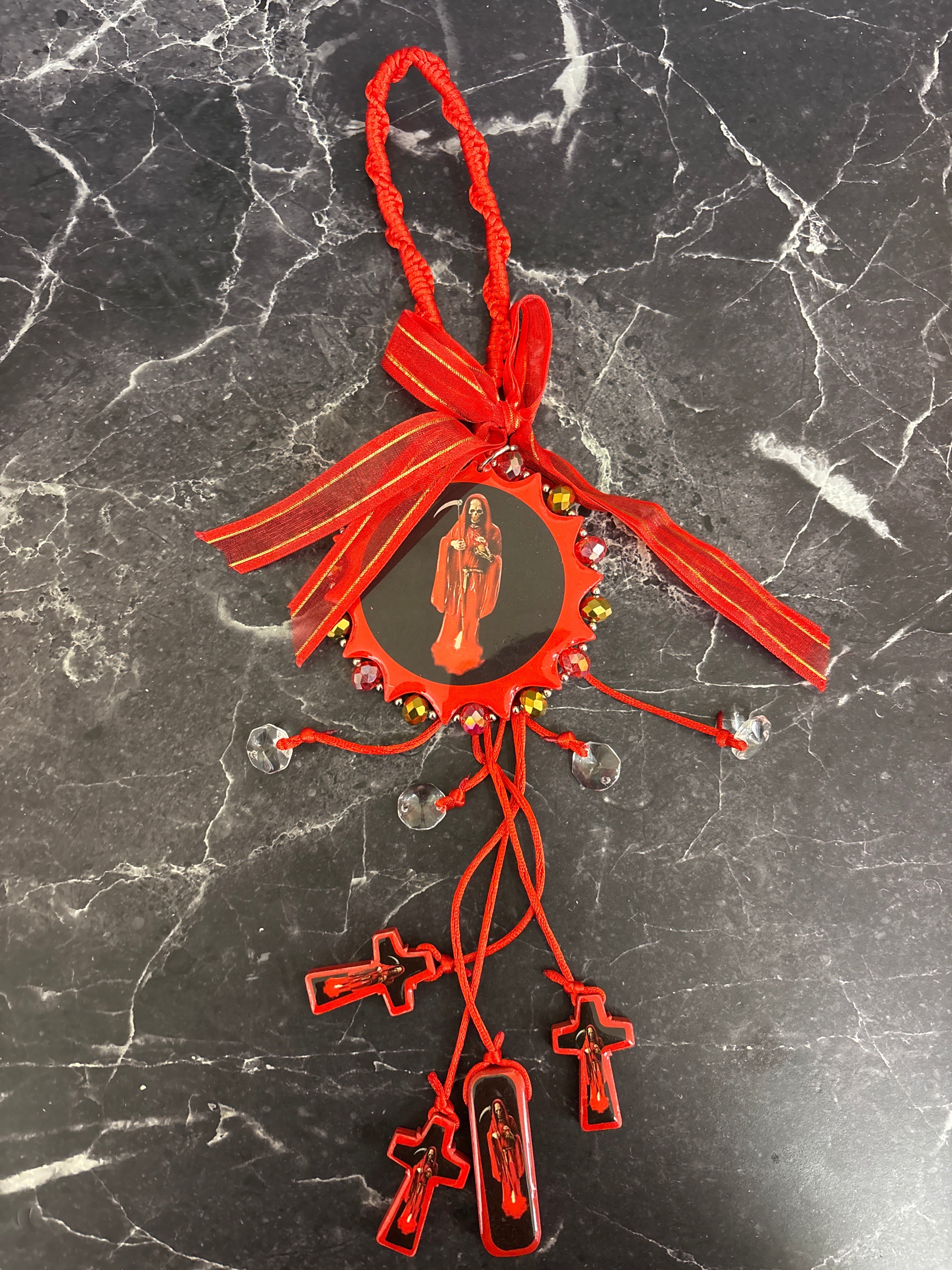 Santa Muerte Red Hanging Charm