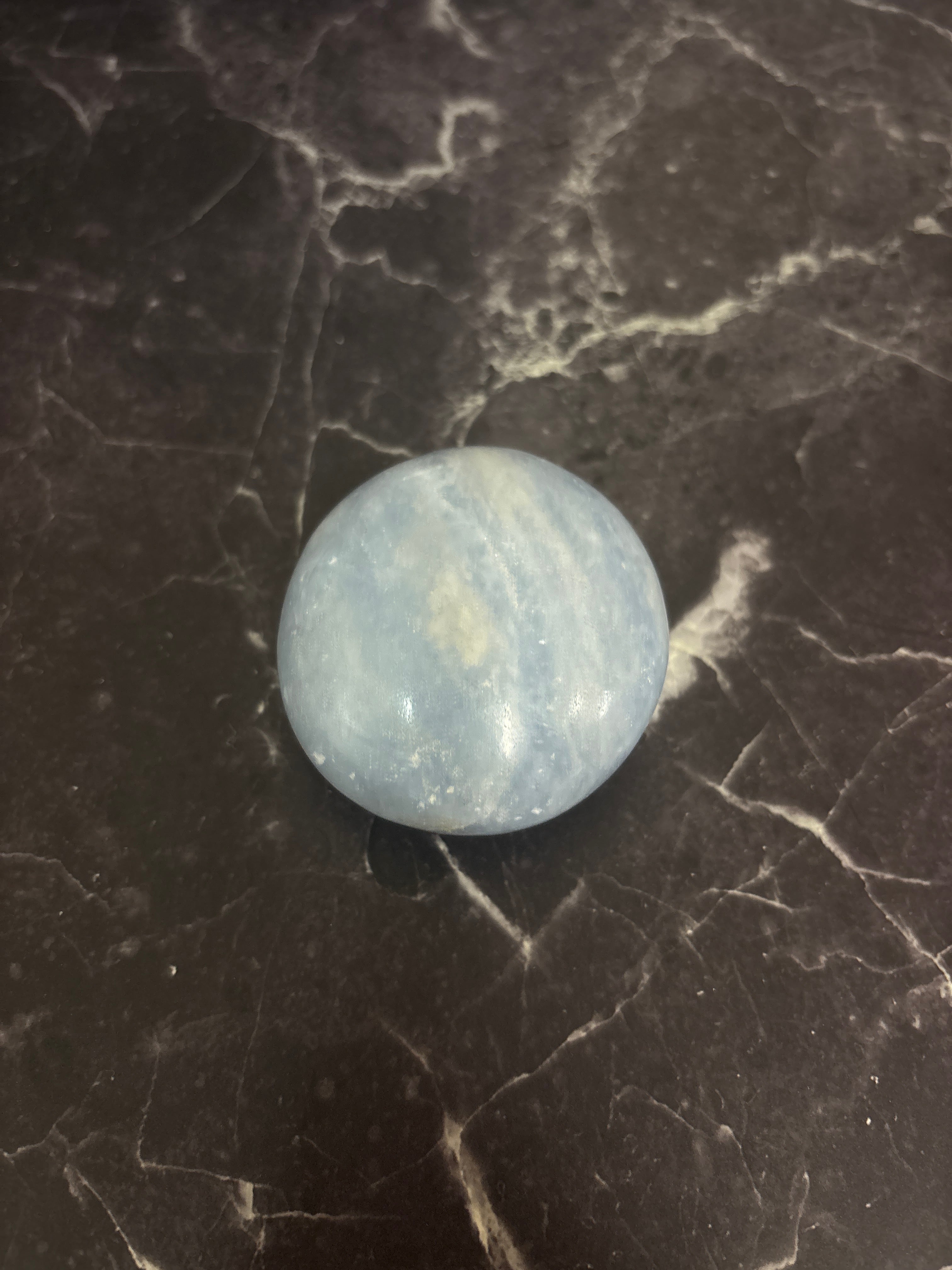 Blue Calcite Palm Stone