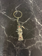 Santa Muerte Keychain – Gold & Silver Variants