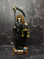 12”Santa Muerte Statue – Justice & Balance (Black, White & Gold Variants)  a