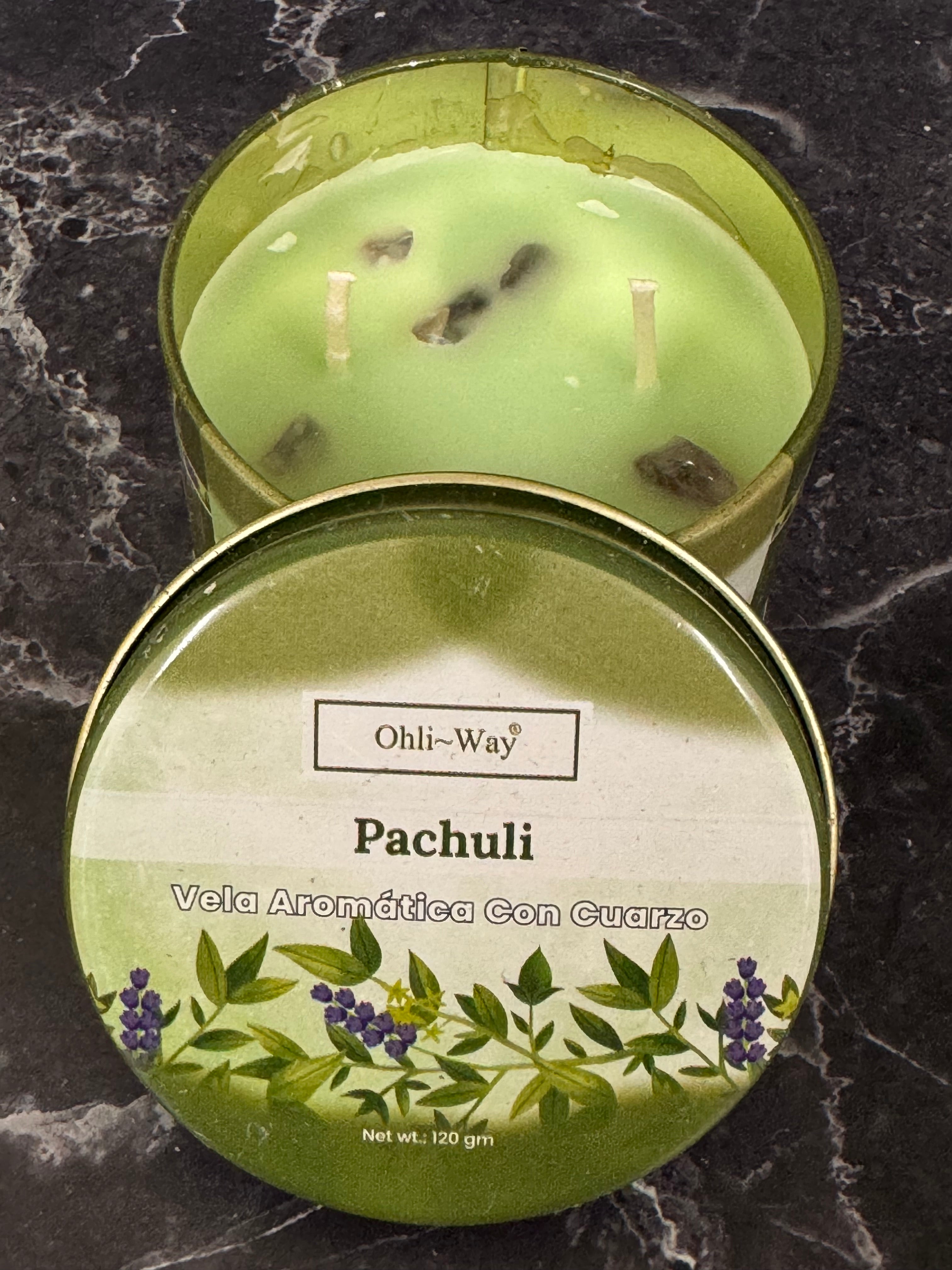 Ohi-Way Candle Pachuli Vela Aromatica Con Cuarzo
