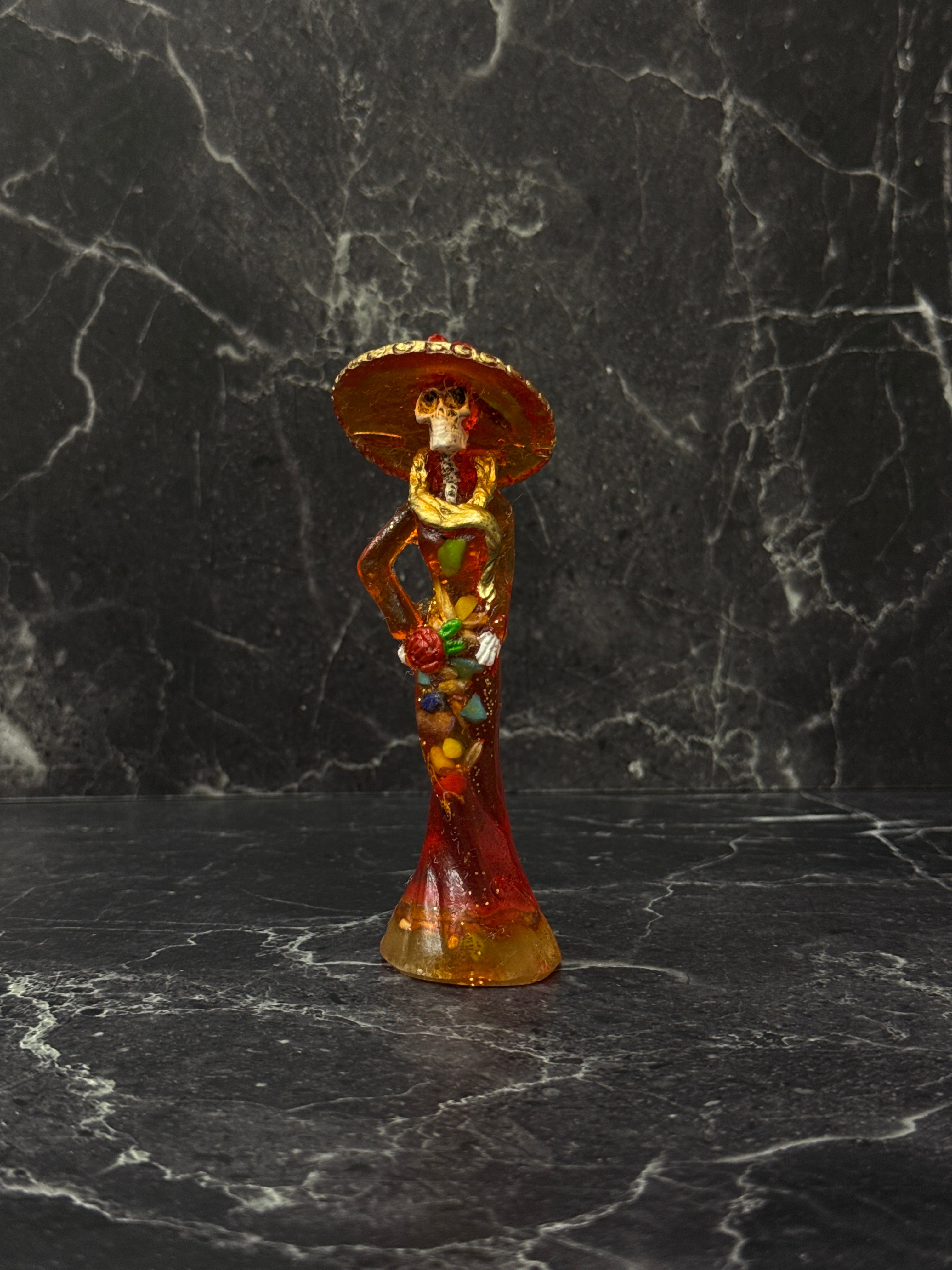 La Catrina Resin Figurine – Día de los Muertos Decor