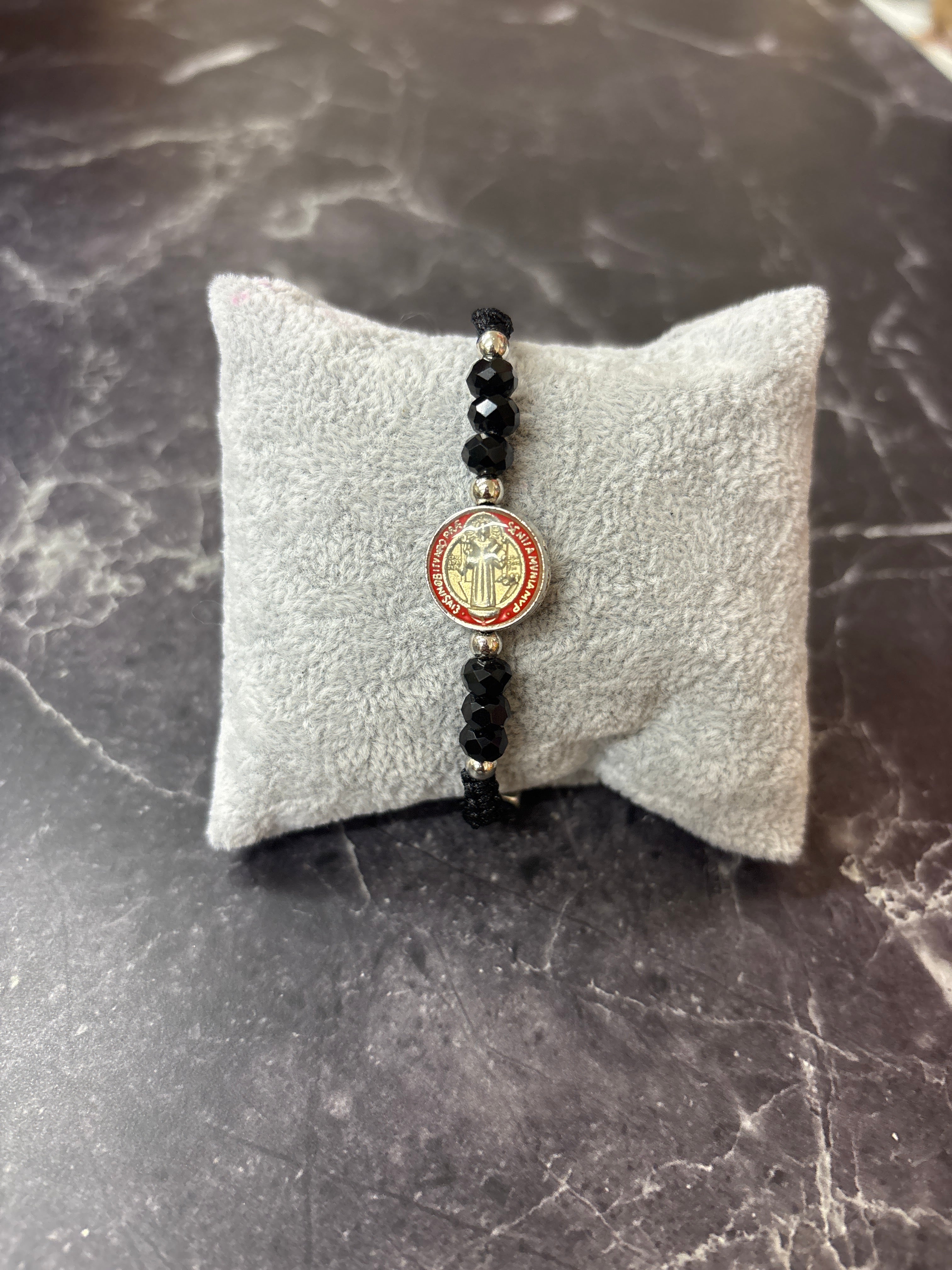 St. Benedict Black Bead Protection Bracelet – Faith & Strength