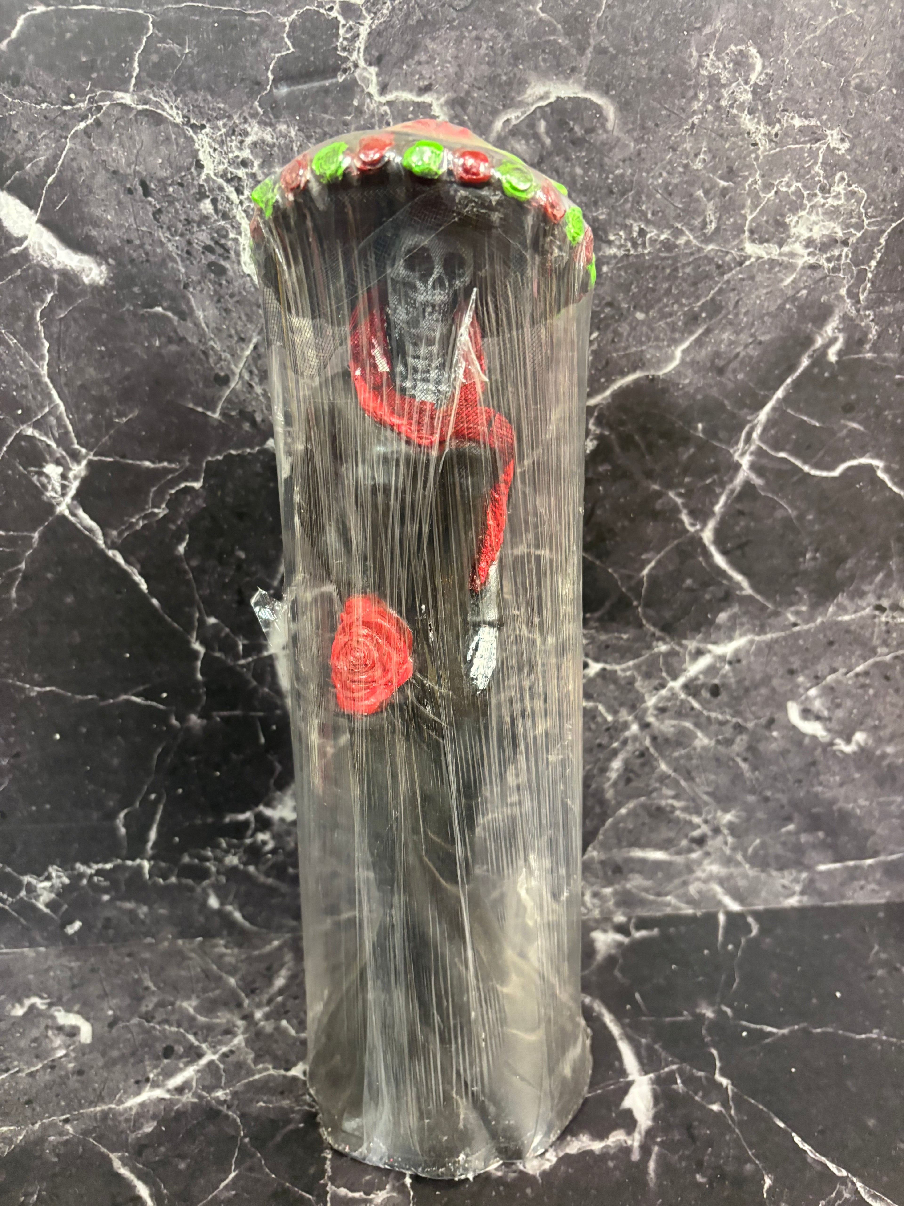 13” Catrina Black Cloak with Red Rose – Protection, Justice & Strength
