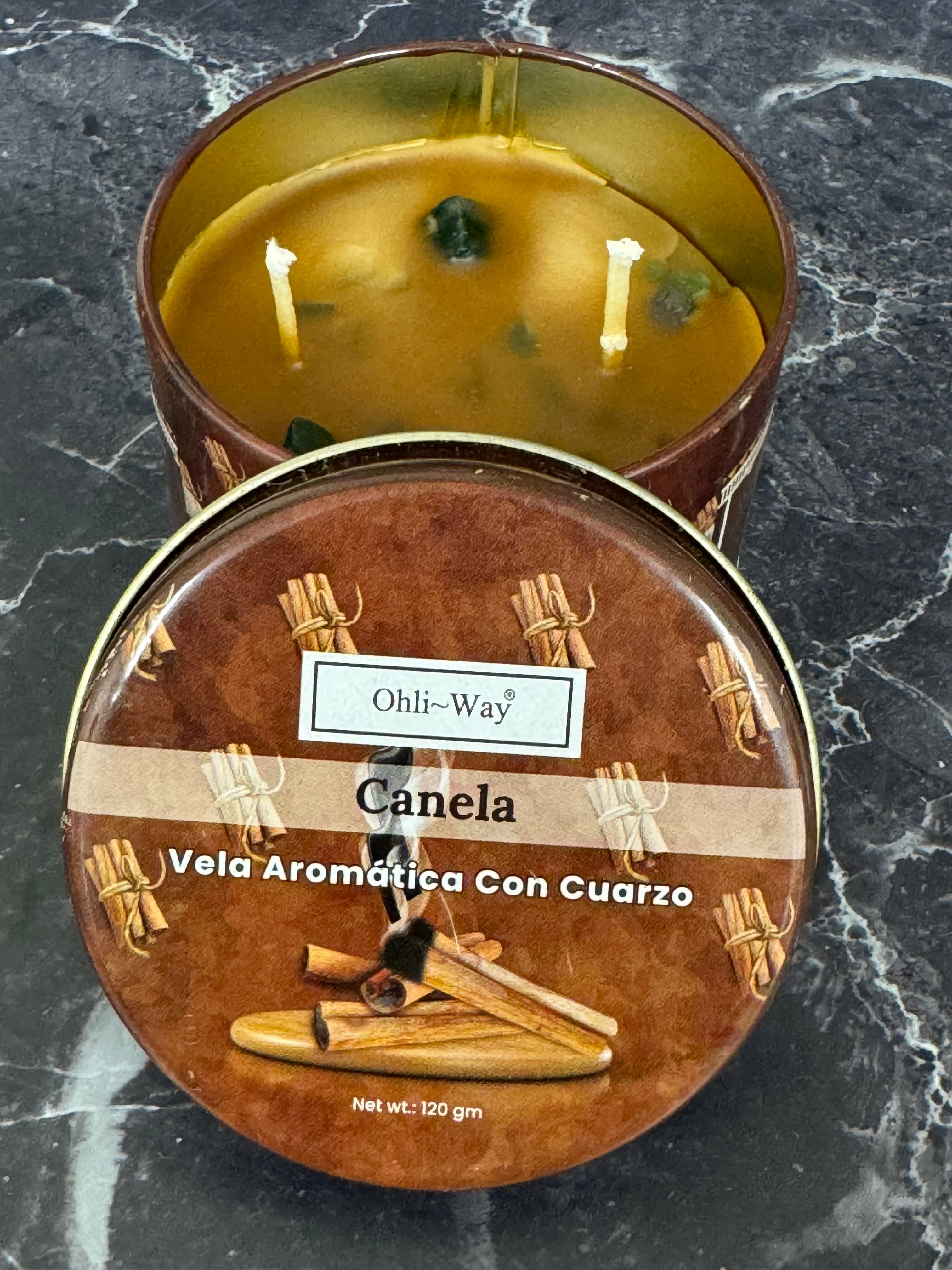 Ohi-Way Candle Canela Vela Aromatica Con Cuarzo