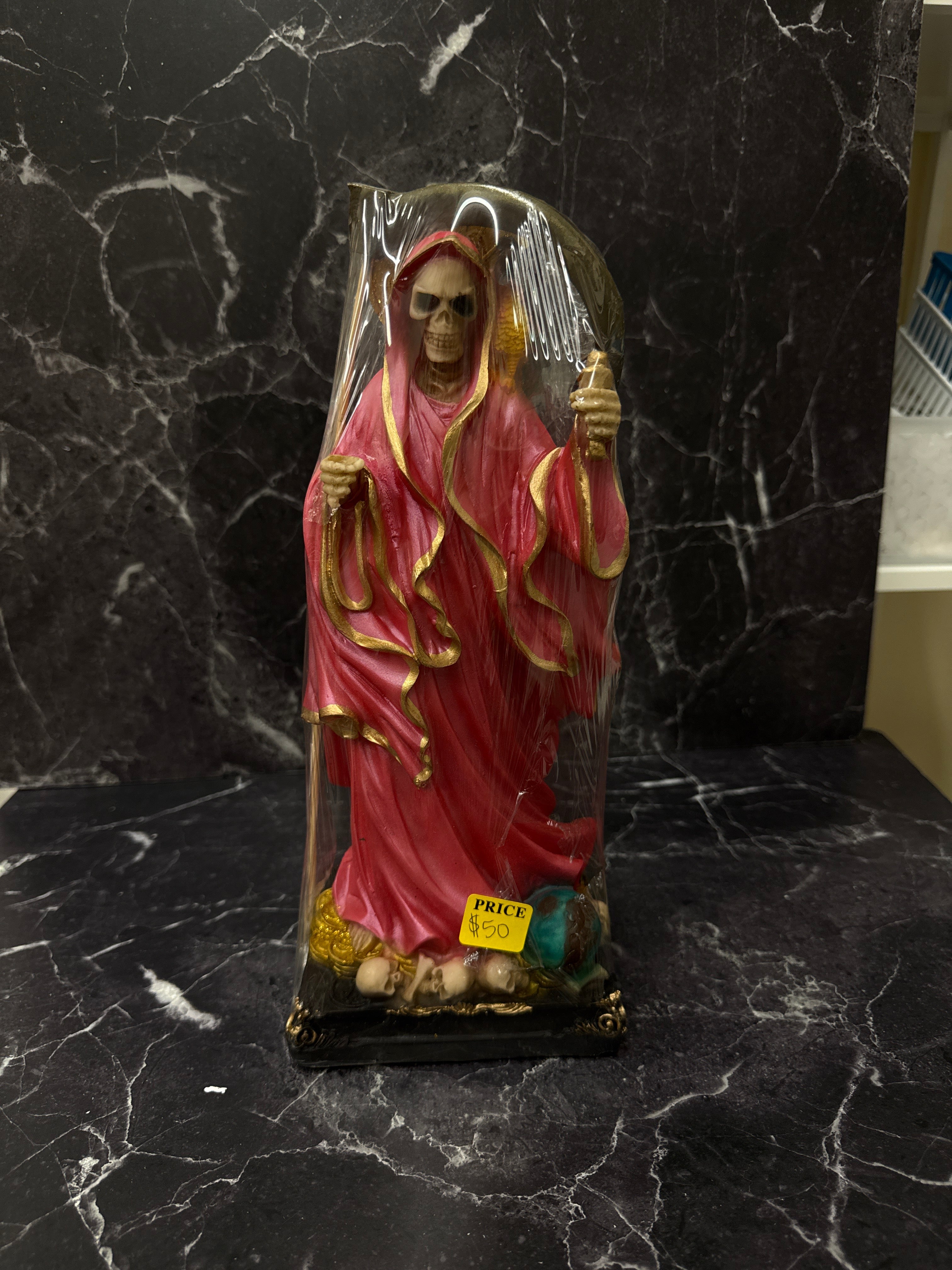 Santa Muerte in Red Robes 13” prepared