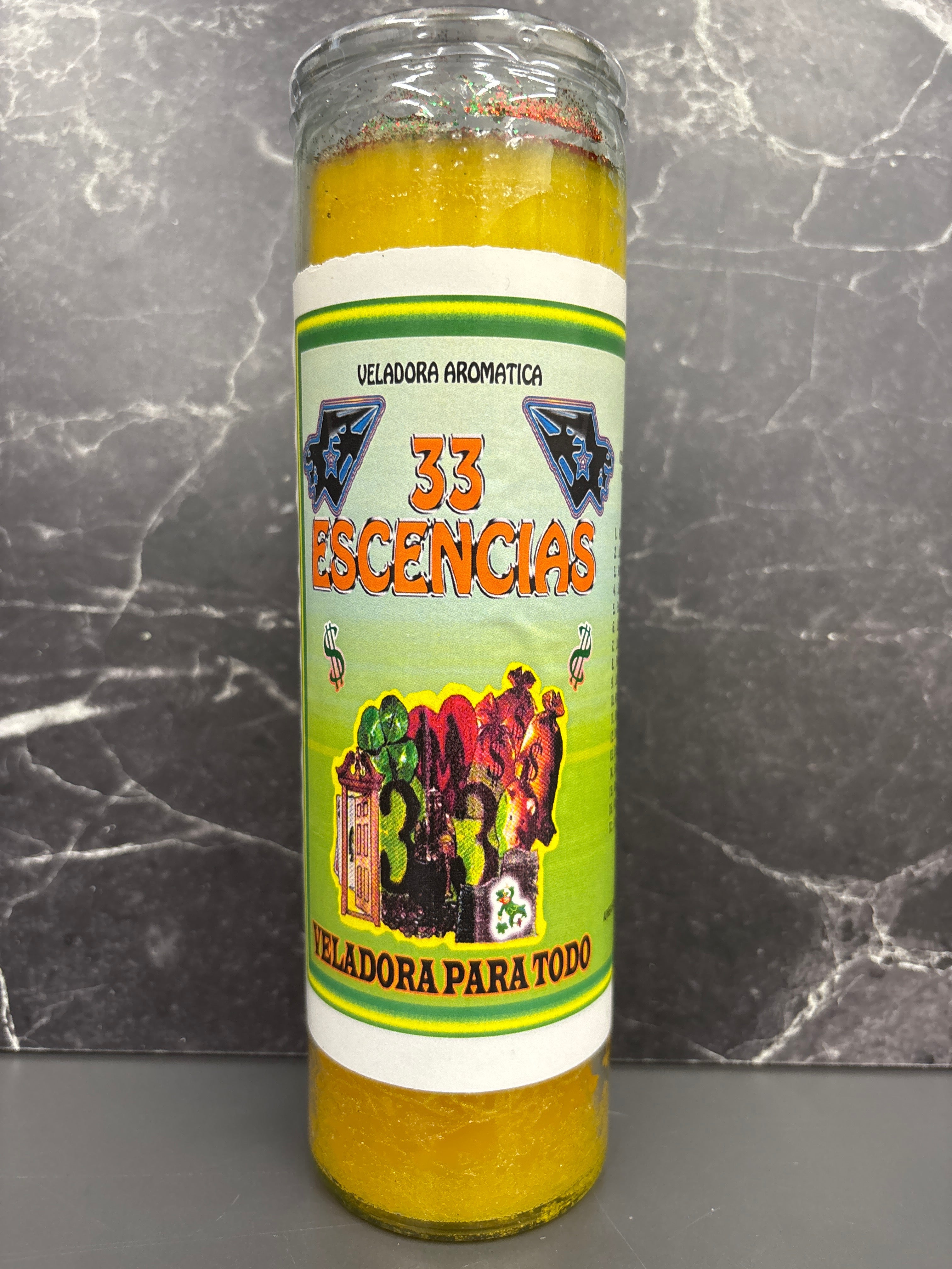 🕯️ 33 Esencias Candle – Universal All-Purpose Blessing (Prepared or Unprepared)