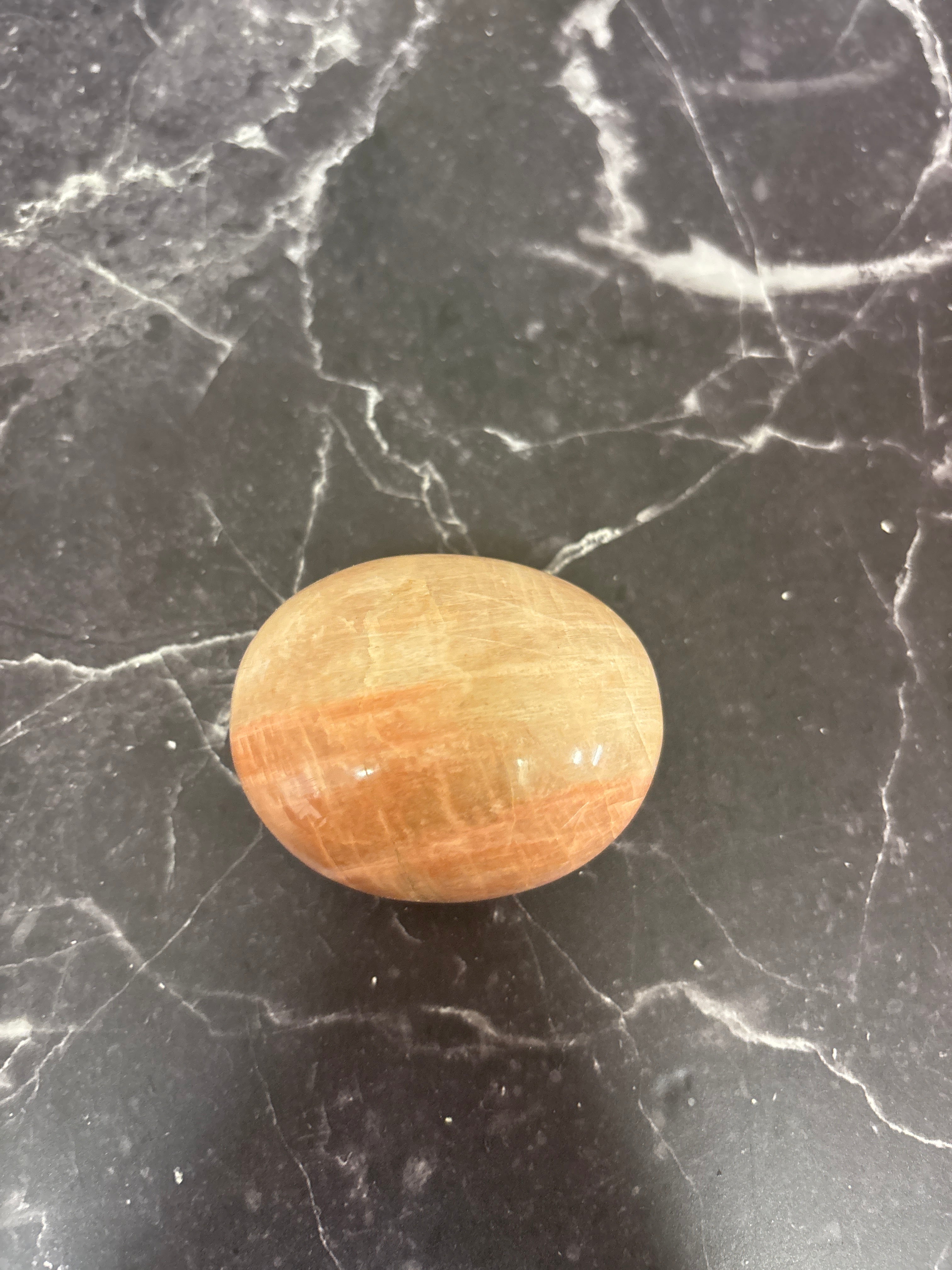 Peach Moonstone Palm Stone