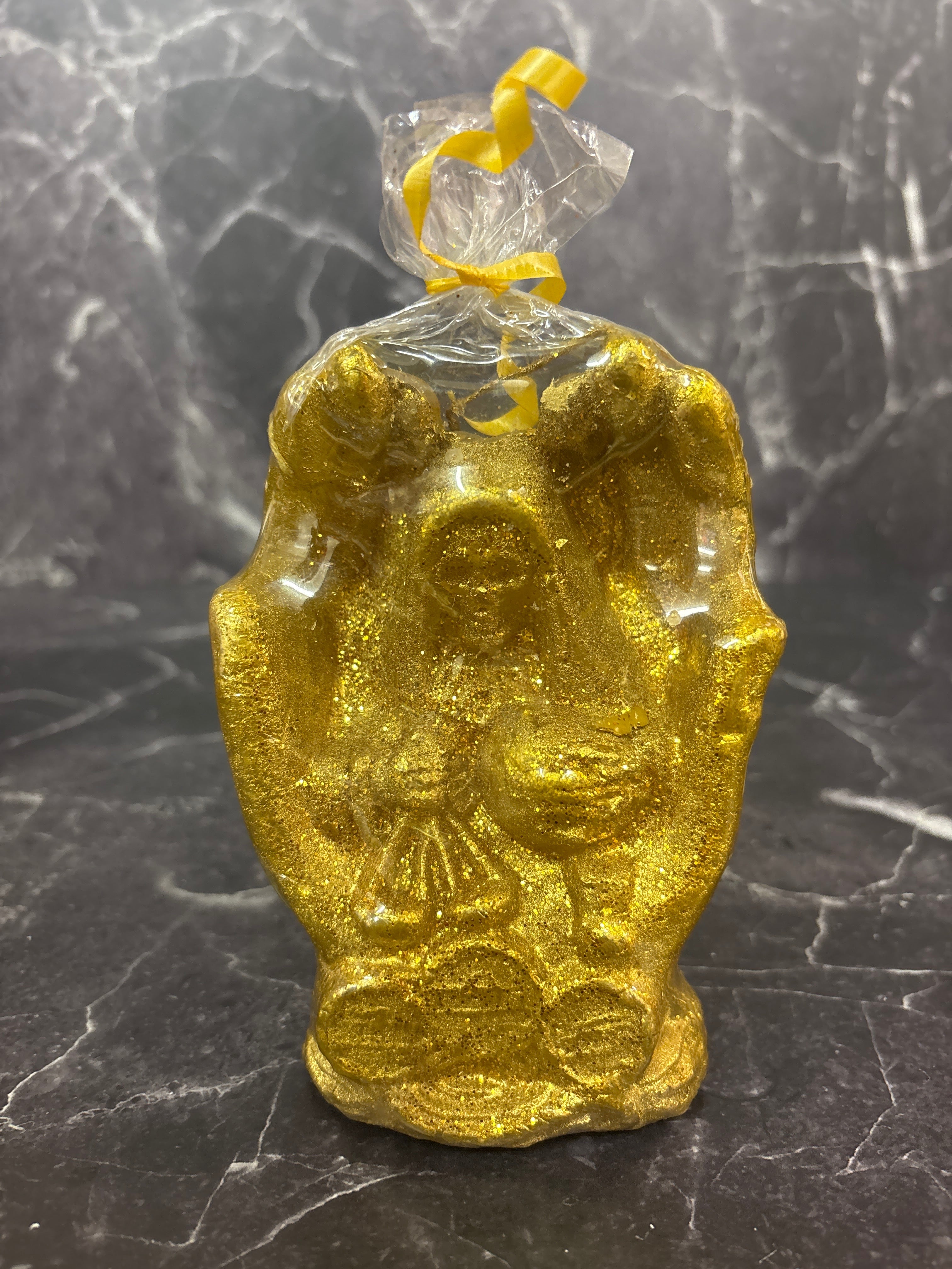Golden Santa Muerte Candle Figure