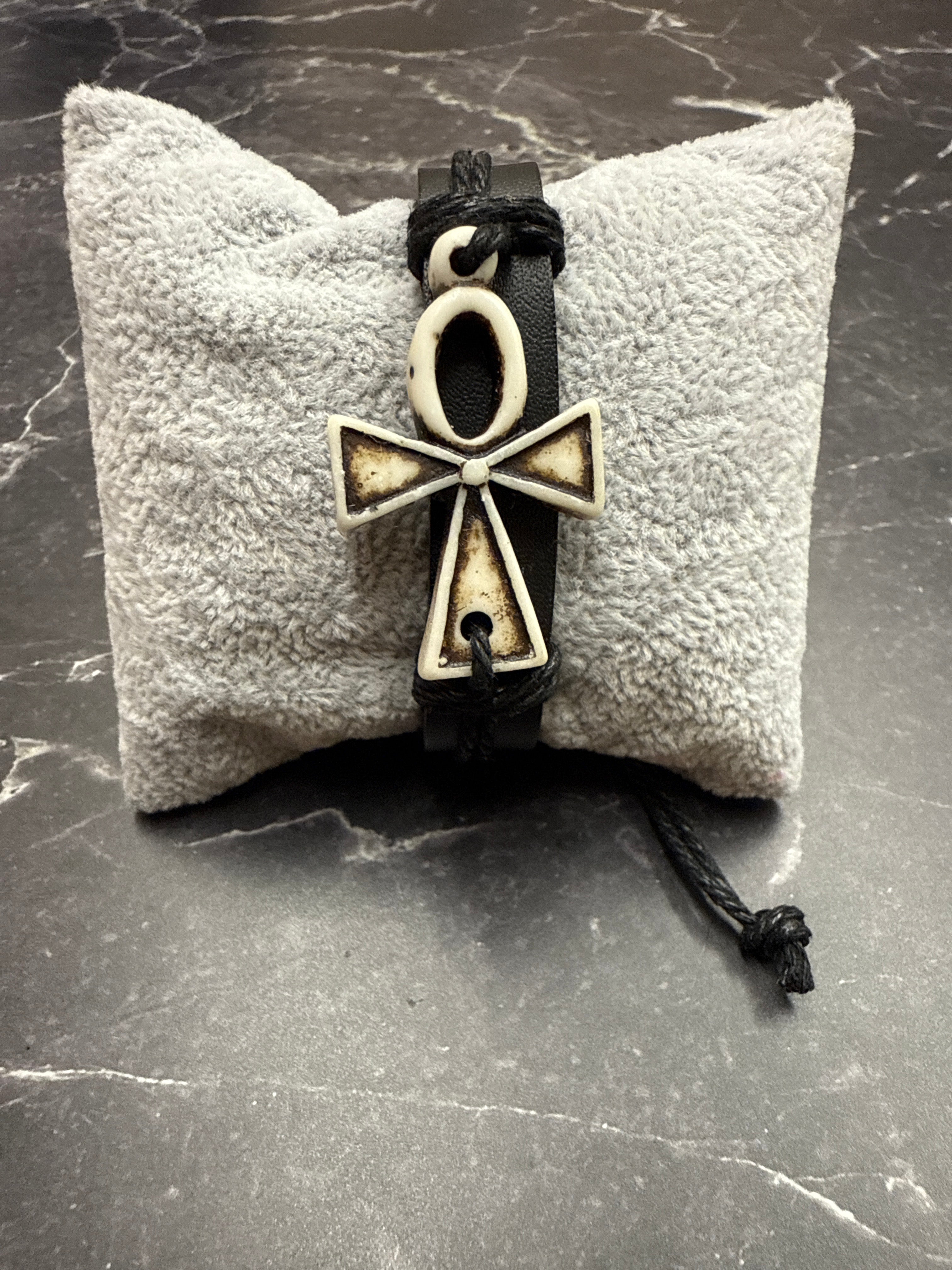 Egyptian Ankh Leather Bracelet For Men