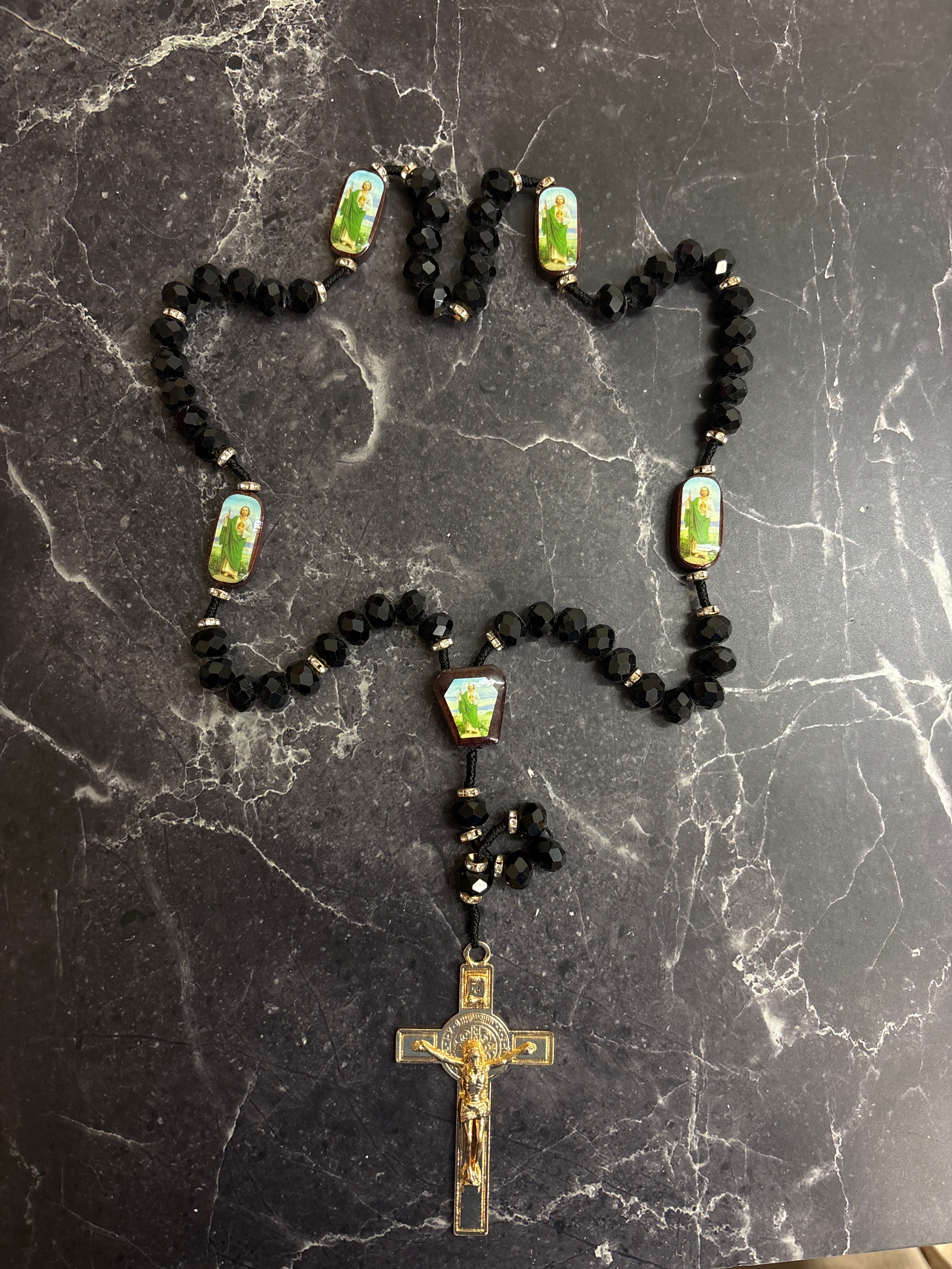 Saint Jude Beaded Rosary Necklace – Multiple Colors