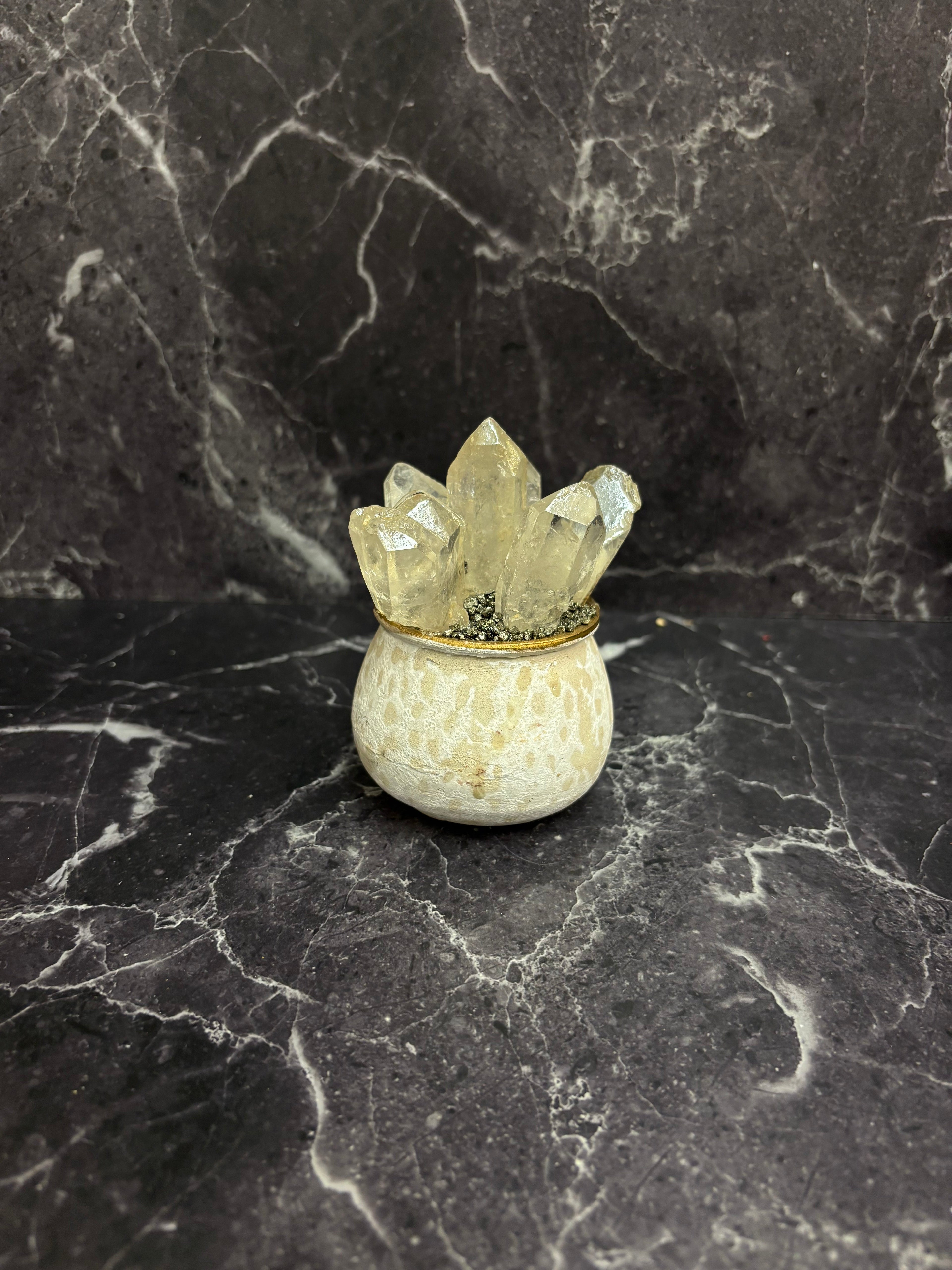 Crystal Cauldron of Abundance — Clear Quartz Energy Pot