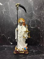 12”Santa Muerte Statue – Justice & Balance (Black, White & Gold Variants)  a