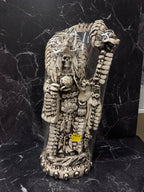 Santa Muerte Aztec Warrior Statues – Bone & Color Variants (12”)